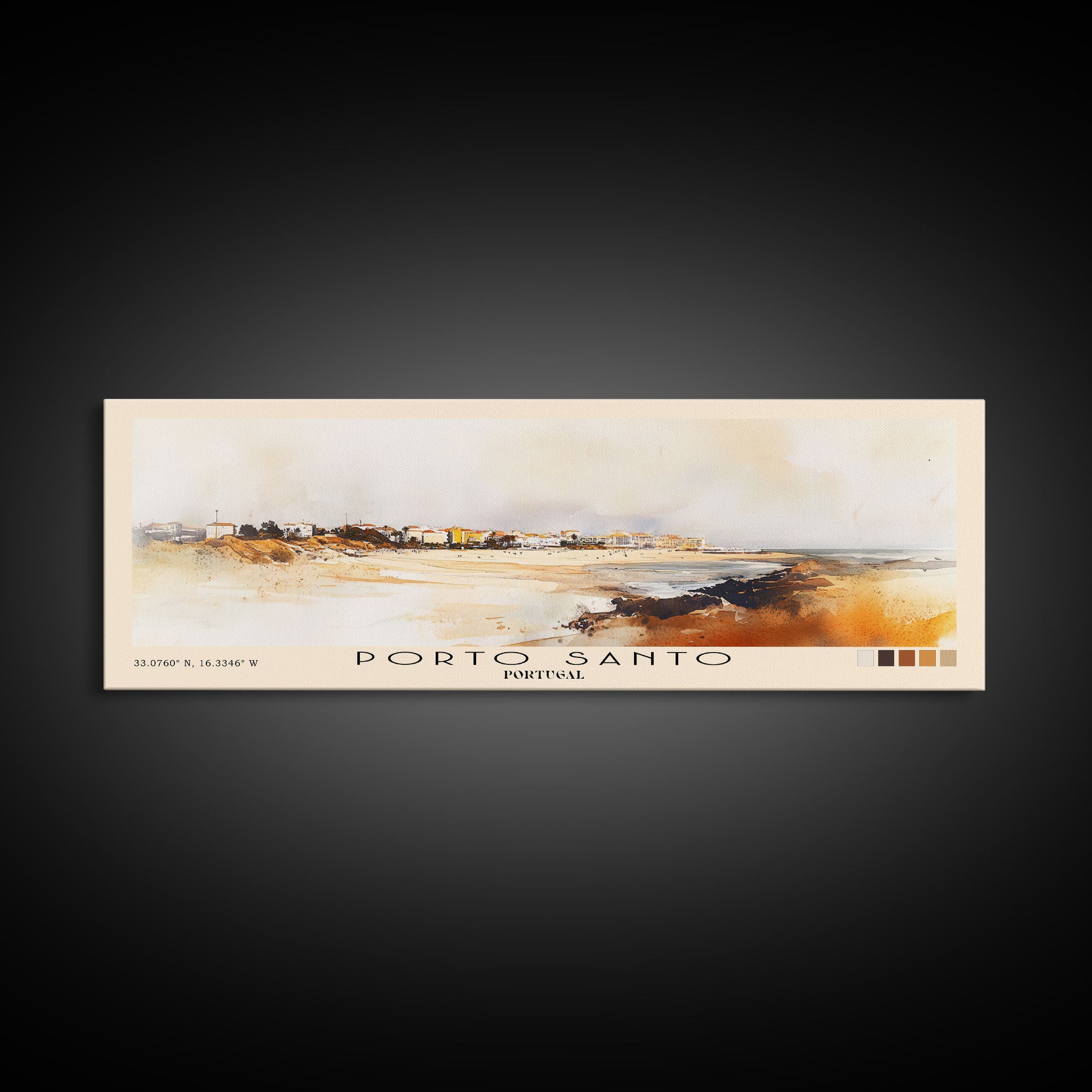 Porto Santo, Portugal Watercolor Print, Vacation Gift, Portugal Wall Art, Beach Painting, Beach Decor, Beach Or Lakehouse Art