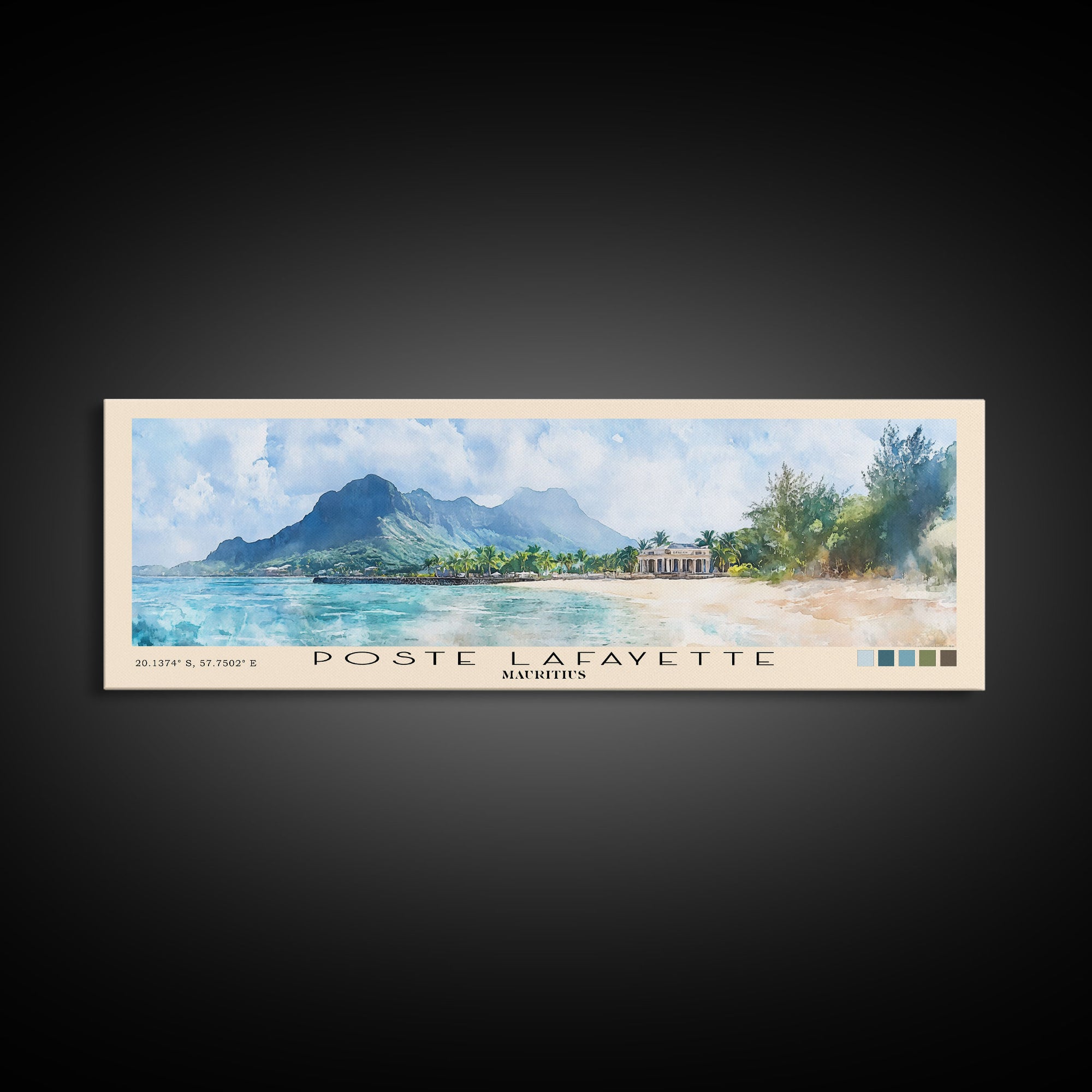 Poste Lafayette, Mauritius Watercolor Print, Vacation Gift, Mauritius Wall Art, Vacation Wall Art, Vacatation Memories, Beach Decor, Beach Or Lakehouse Art