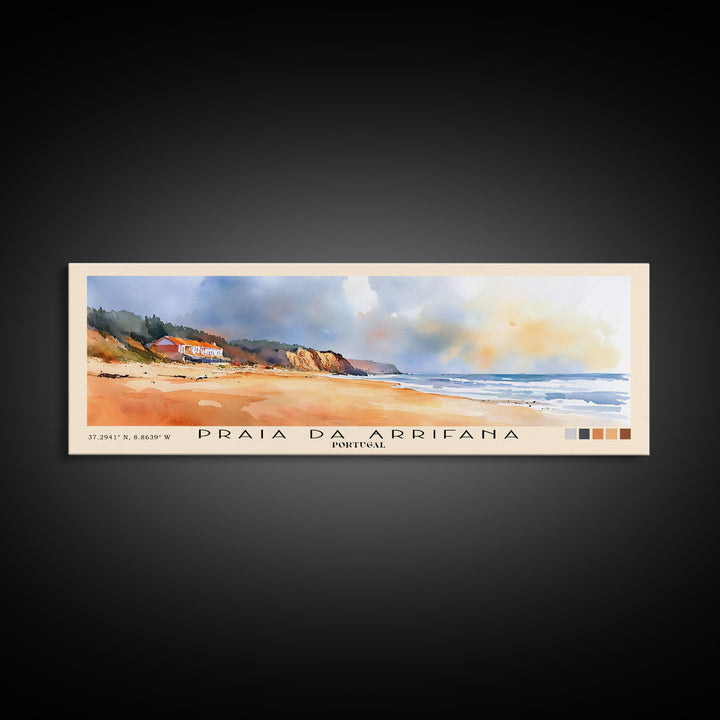 Praia da Arrifana, Portugal Watercolor Print, Vacation Gift, Portugal Wall Art, Vacation Wall Art, Vacatation Memories, Beach Decor, Beach Or Lakehouse Art