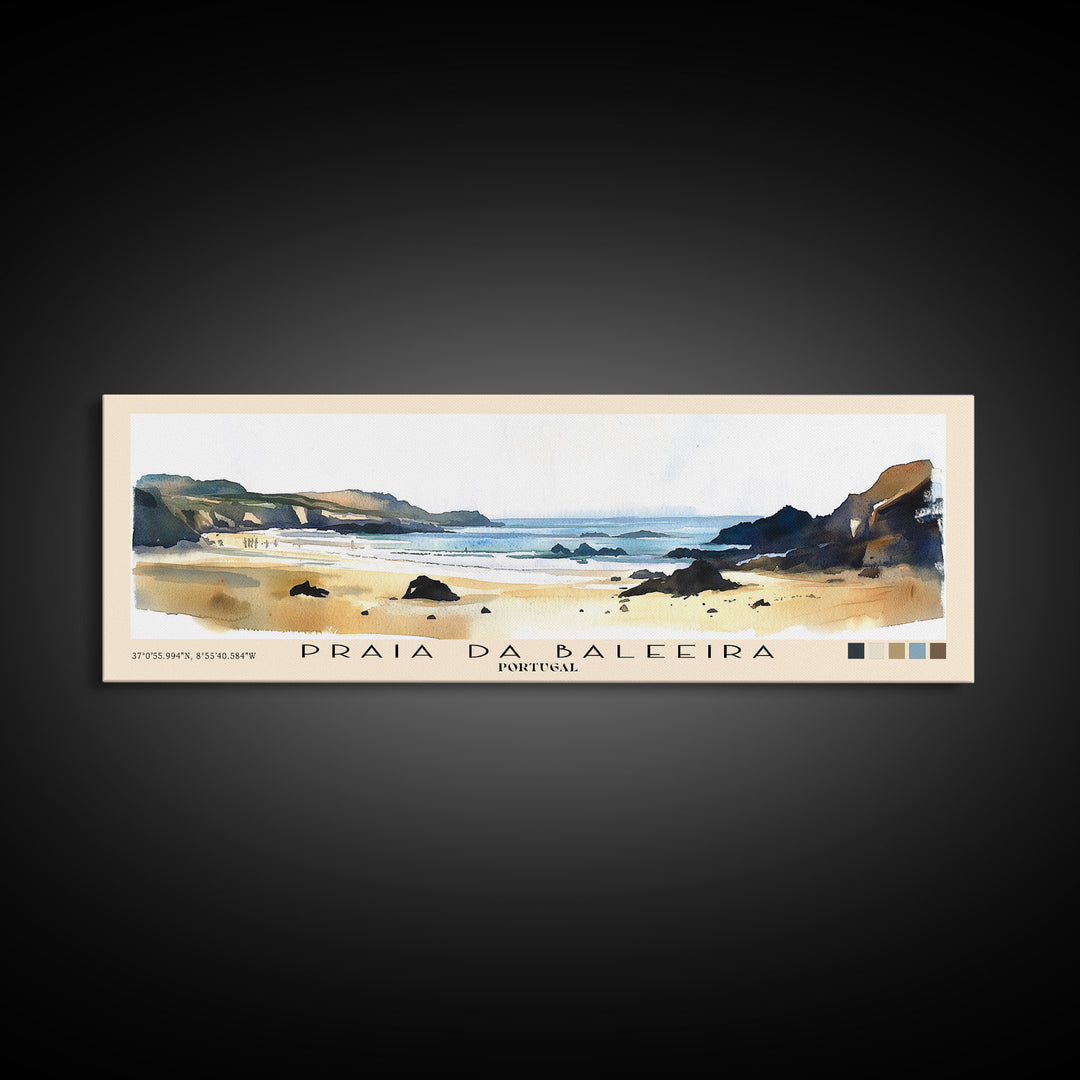 Praia da Baleeira, Portugal Watercolor Print, Vacation Gift, Portugal Wall Art, Beach Painting, Beach Decor, Beach Or Lakehouse Art