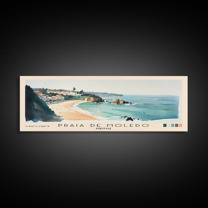 Praia de Moledo, Portugal Watercolor Beach Print, Vacation Gift, Portugal Wall Art, Beach Painting, Beach Decor, Beach Painting