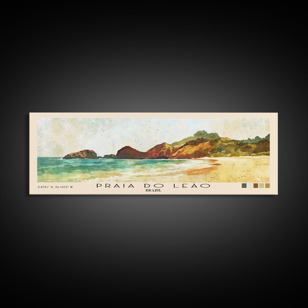 Praia do Leão, Brazil Watercolor Print, Vacation Gift, Brazil Wall Art, Beach Painting, Beach Decor, Beach Or Lakehouse Art