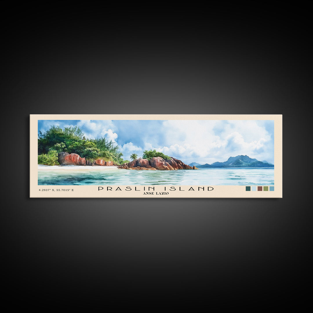 Praslin Island, Anse Lazio Watercolor Print, Vacation Gift, Anse Lazio Wall Art, Beach Painting, Beach Decor, Beach Or Lakehouse Art