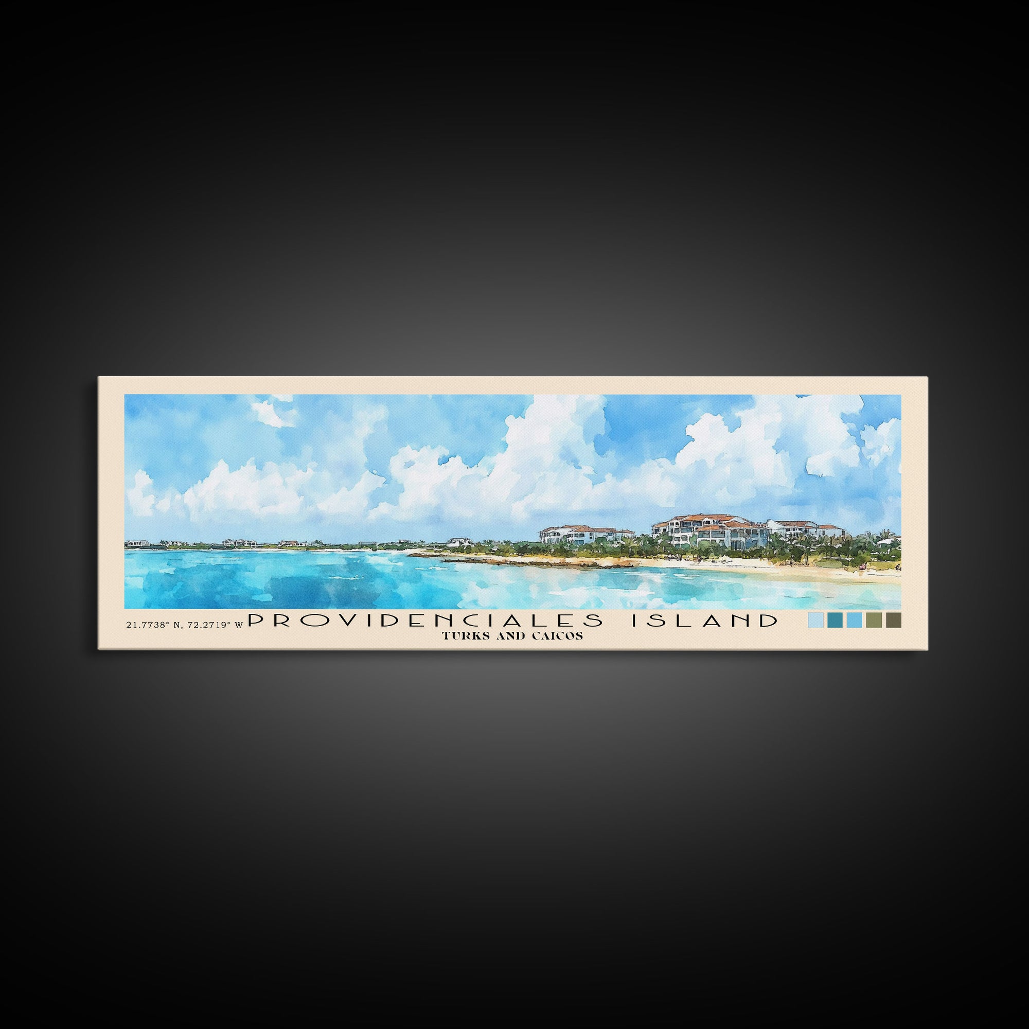 Providenciales Island, Turks and Caicos Watercolor Print, Vacation Gift, Turks and Caicos Wall Art, Vacation Wall Art, Vacatation Memories, Beach Decor, Beach Or Lakehouse Art