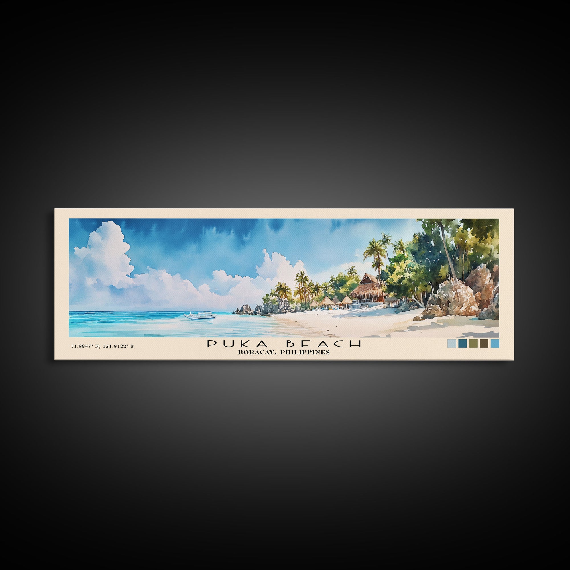 Puka Beach, Boracay, Philippines Watercolor Print, Vacation Gift, Boracay, Philippines Wall Art, Beach Painting, Beach Decor, Beach Or Lakehouse Art