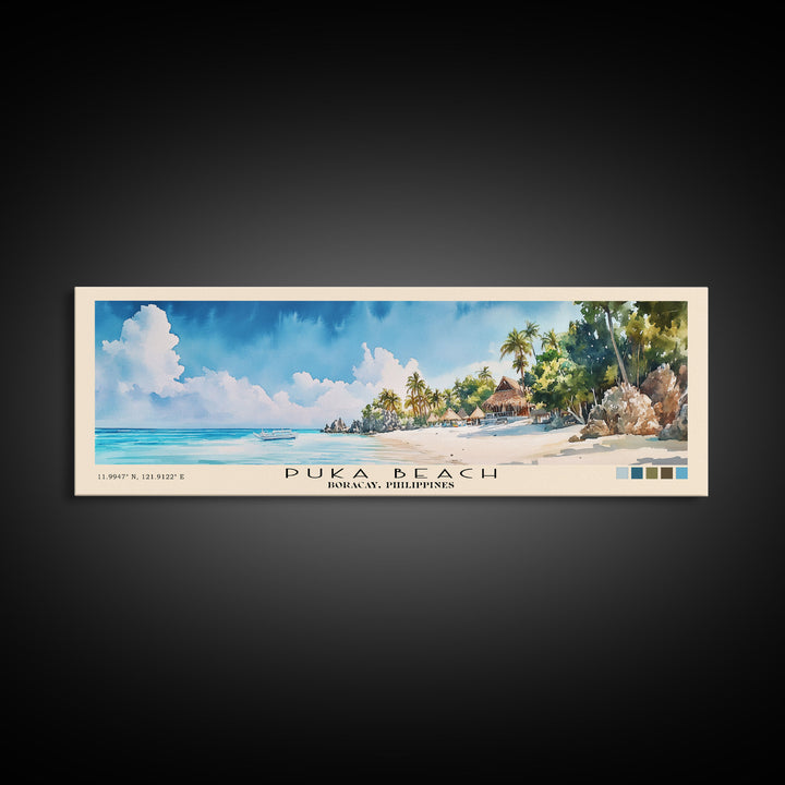 Puka Beach, Boracay, Philippines Watercolor Print, Vacation Gift, Boracay, Philippines Wall Art, Beach Painting, Beach Decor, Beach Or Lakehouse Art