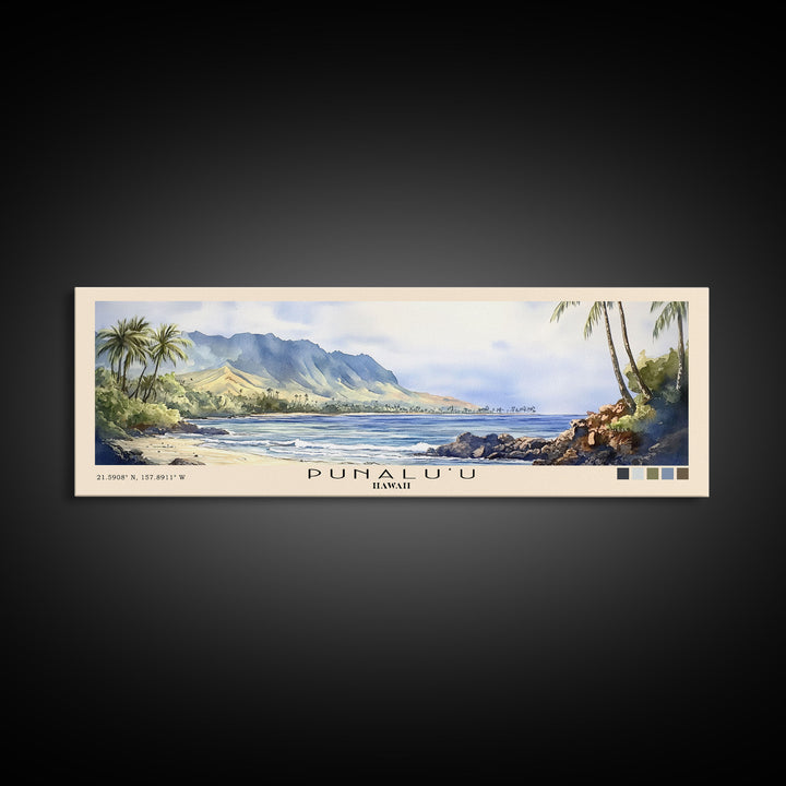 Punalu’u, Hawaii Watercolor Print, Vacation Gift, Hawaii Wall Art, Beach Painting, Beach Decor, Beach Or Lakehouse Art