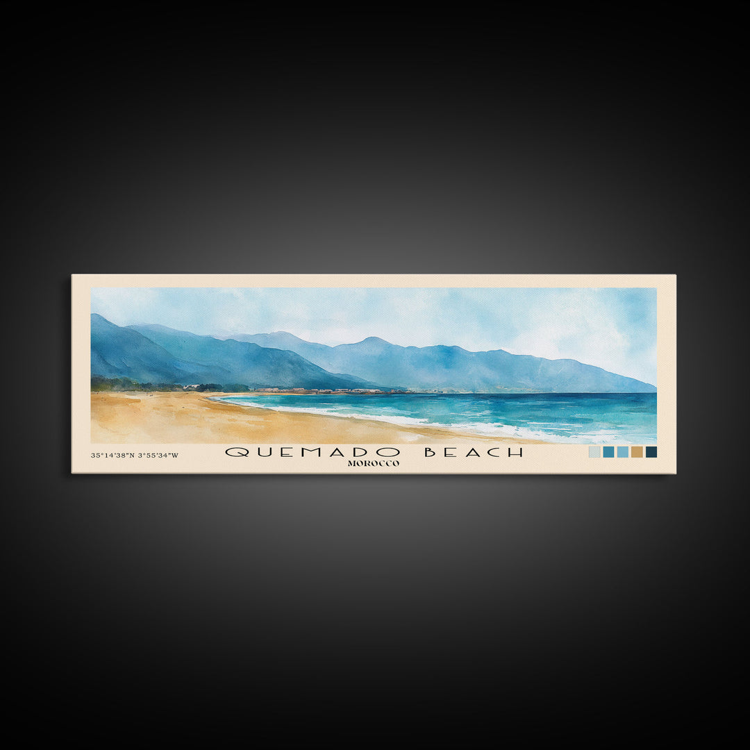 Quemado Beach, Morocco Watercolor Print, Vacation Gift, Morocco Wall Art, Vacation Wall Art, Vacatation Memories, Beach Decor, Beach Or Lakehouse Art