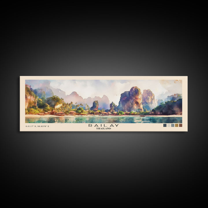 Railay, Thailand Watercolor Print, Vacation Gift, Thailand Wall Art, Vacation Wall Art, Vacatation Memories, Beach Decor, Beach Or Lakehouse Art