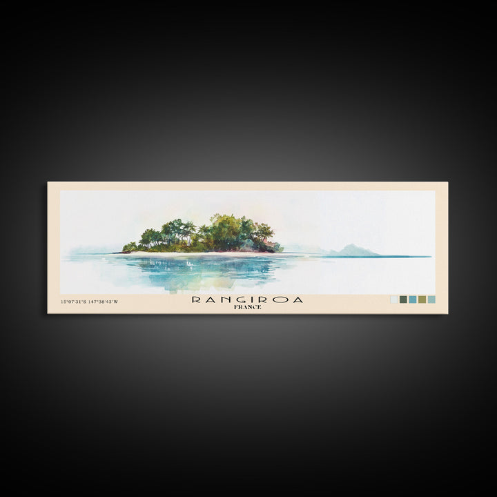 Rangiroa, France Watercolor Print, Vacation Gift, France Wall Art, Vacation Wall Art, Vacatation Memories, Beach Decor, Beach Or Lakehouse Art