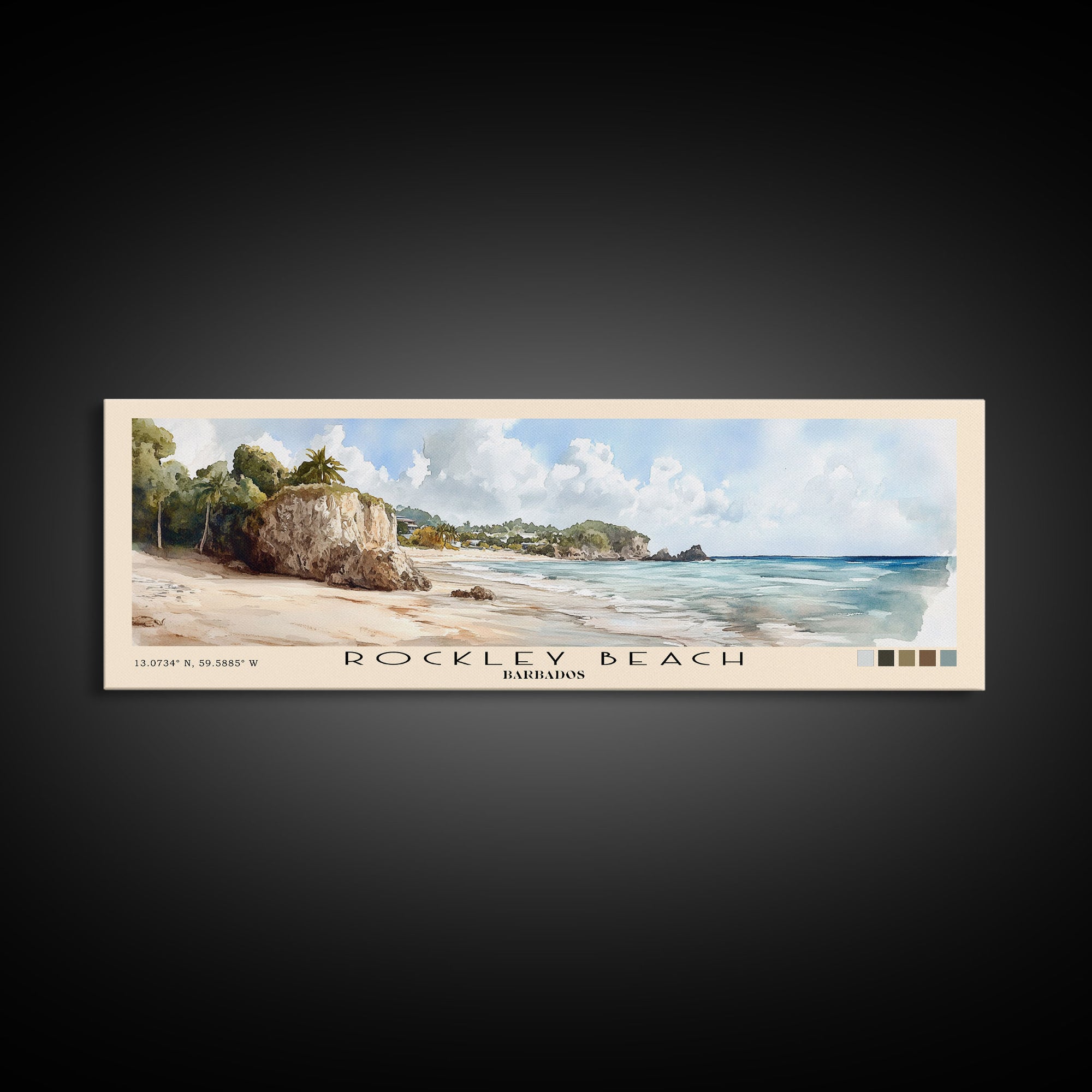 Rockley Beach, Barbados Watercolor Print, Vacation Gift, Barbados Wall Art, Beach Painting, Beach Decor, Beach Or Lakehouse Art