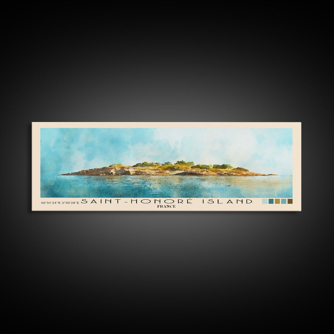 Saint-Honoré Island, France Watercolor Print, Vacation Gift, France Wall Art, Beach Painting, Beach Decor, Beach Or Lakehouse Art