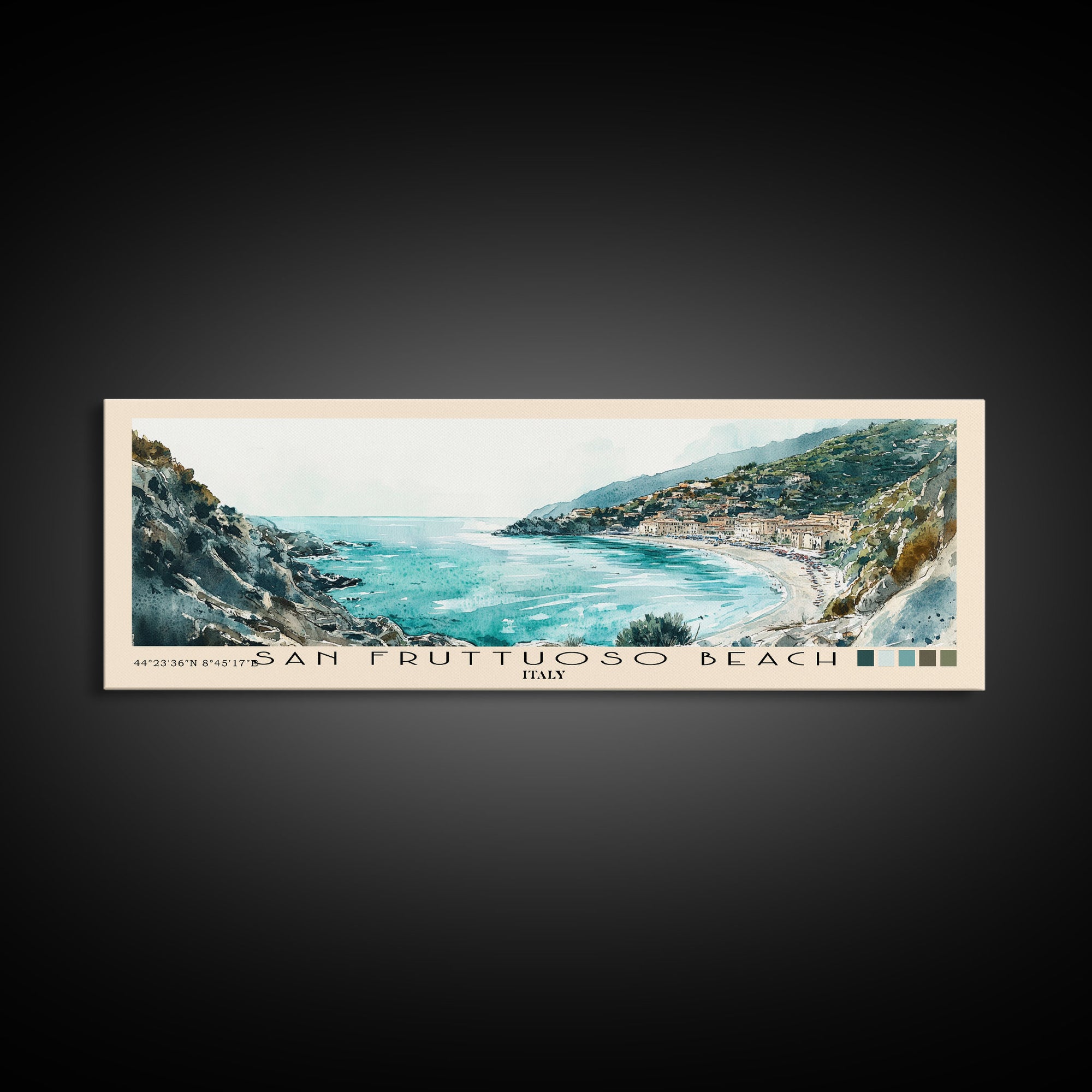 San Fruttuoso Beach, Italy Watercolor Print, Vacation Gift, Italy Wall Art, Vacation Wall Art, Vacatation Memories, Beach Decor, Beach Or Lakehouse Art