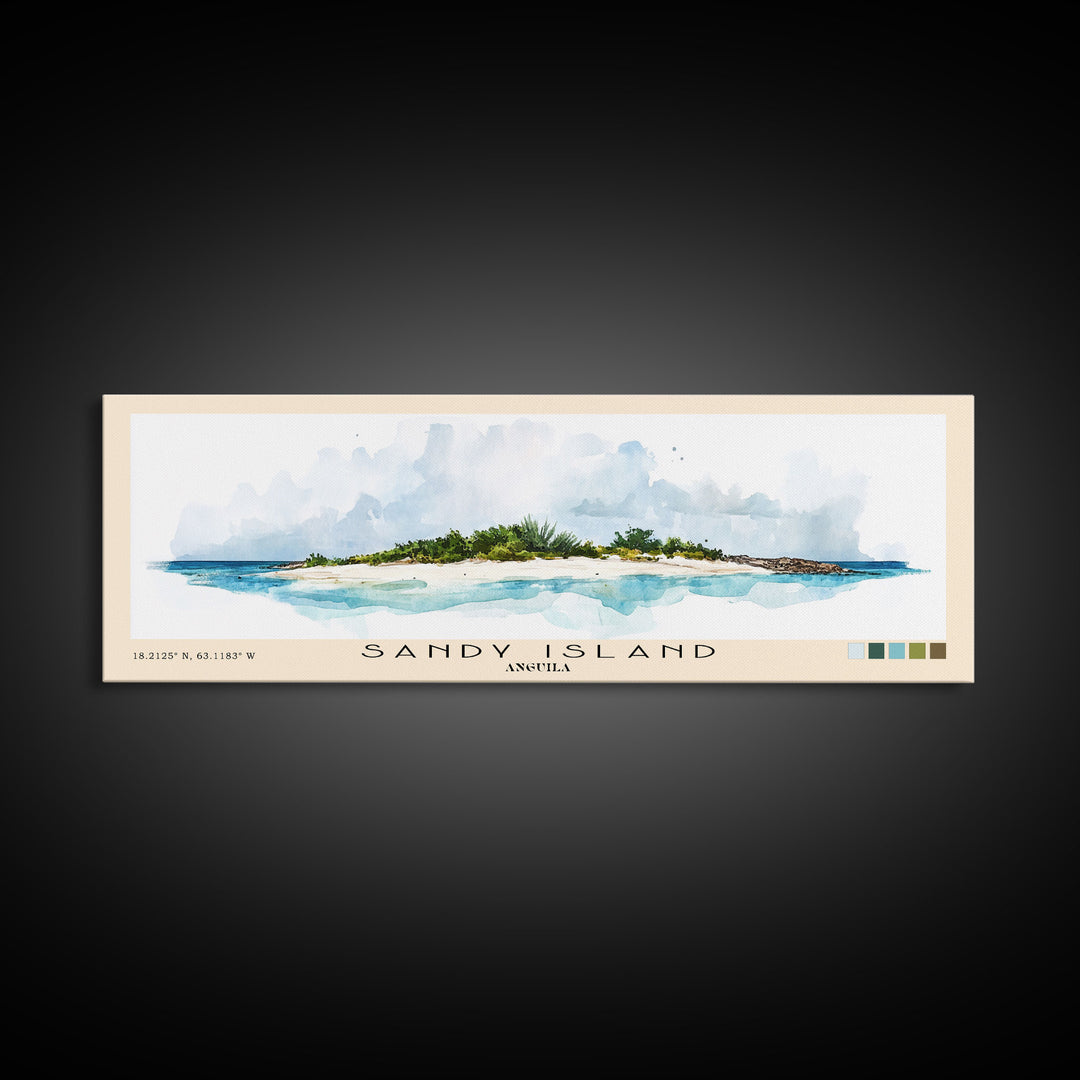 Sandy Island, Anguila Watercolor Print, Vacation Gift, Anguila Wall Art, Vacation Wall Art, Vacatation Memories, Beach Decor, Beach Or Lakehouse Art