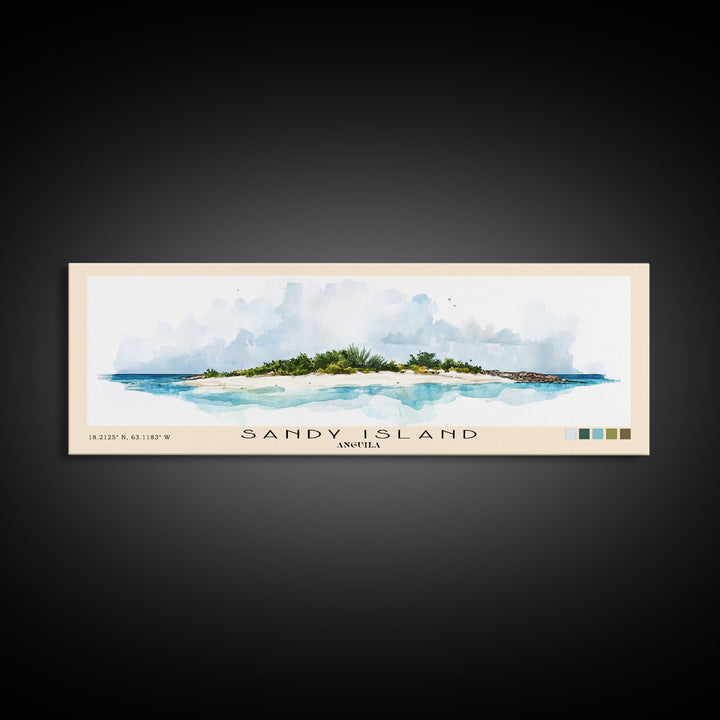 Sandy Island, Anguila Watercolor Print, Vacation Gift, Anguila Wall Art, Vacation Wall Art, Vacatation Memories, Beach Decor, Beach Or Lakehouse Art