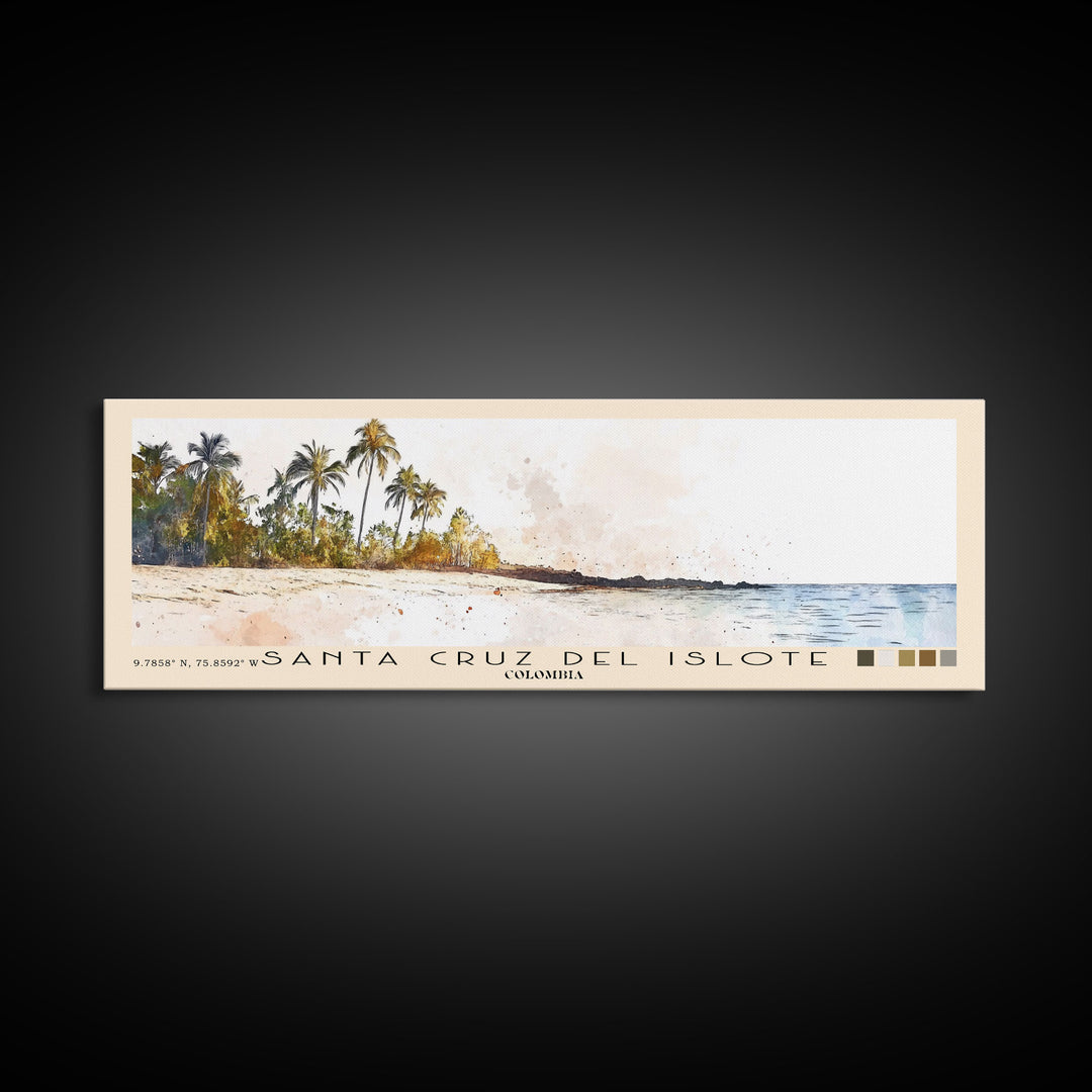 Santa Cruz del Islote, Colombia Watercolor Print, Vacation Gift, Colombia Wall Art, Vacation Wall Art, Vacatation Memories, Beach Decor, Beach Or Lakehouse Art