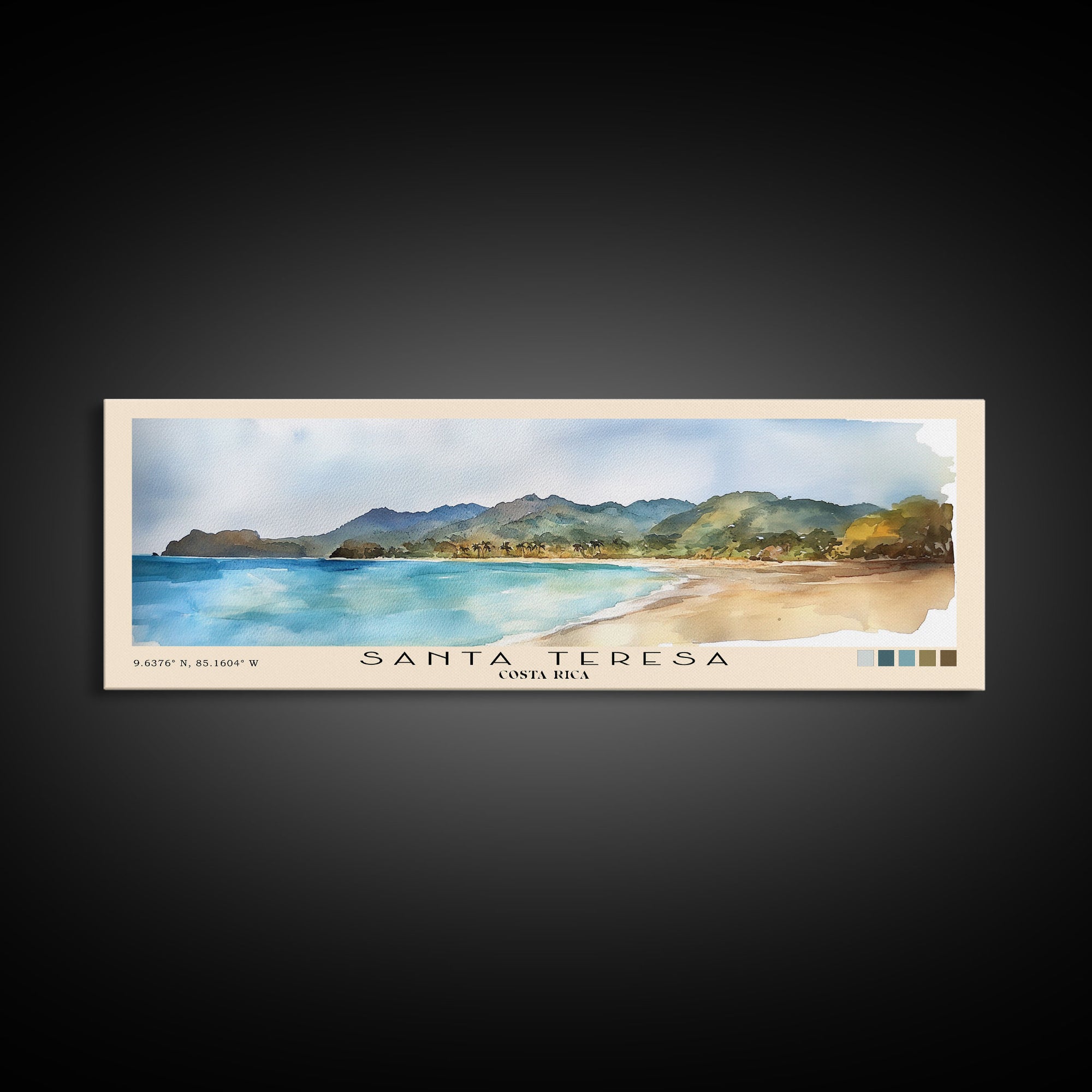 Santa Teresa, Costa Rica Watercolor Print, Vacation Gift, Costa Rica Wall Art, Vacation Wall Art, Vacatation Memories, Beach Decor, Beach Or Lakehouse Art