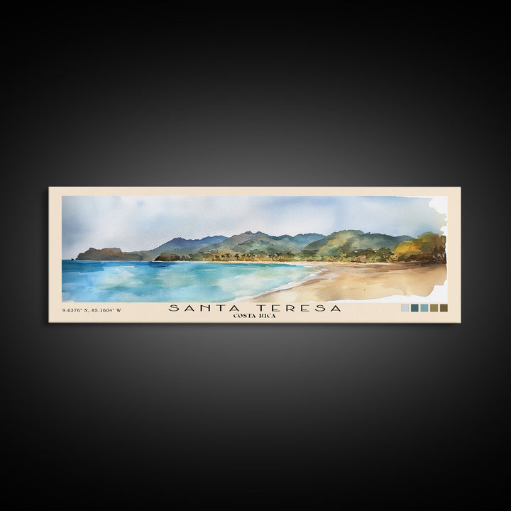 Santa Teresa, Costa Rica Watercolor Print, Vacation Gift, Costa Rica Wall Art, Vacation Wall Art, Vacatation Memories, Beach Decor, Beach Or Lakehouse Art
