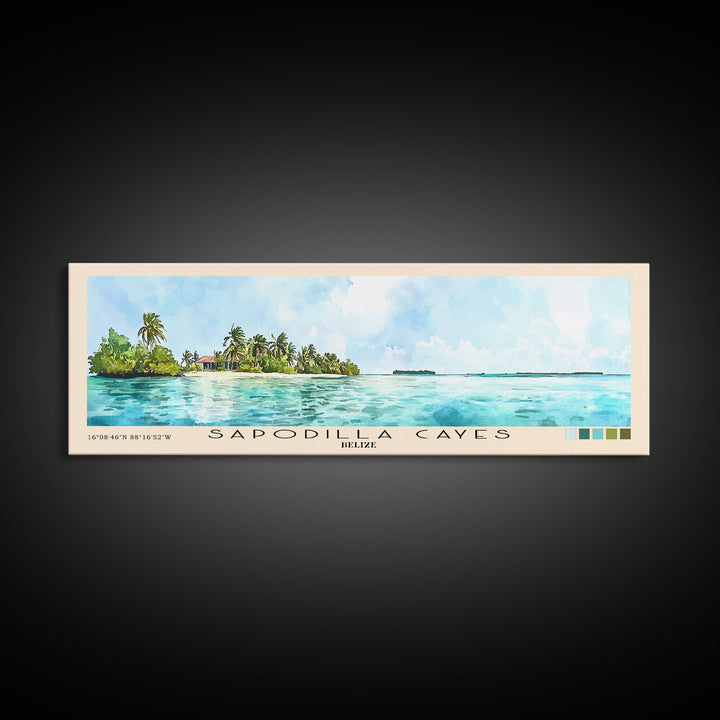 Sapodilla Cayes, Belize Watercolor Print, Vacation Gift, Belize Wall Art, Beach Painting, Beach Decor, Beach Or Lakehouse Art