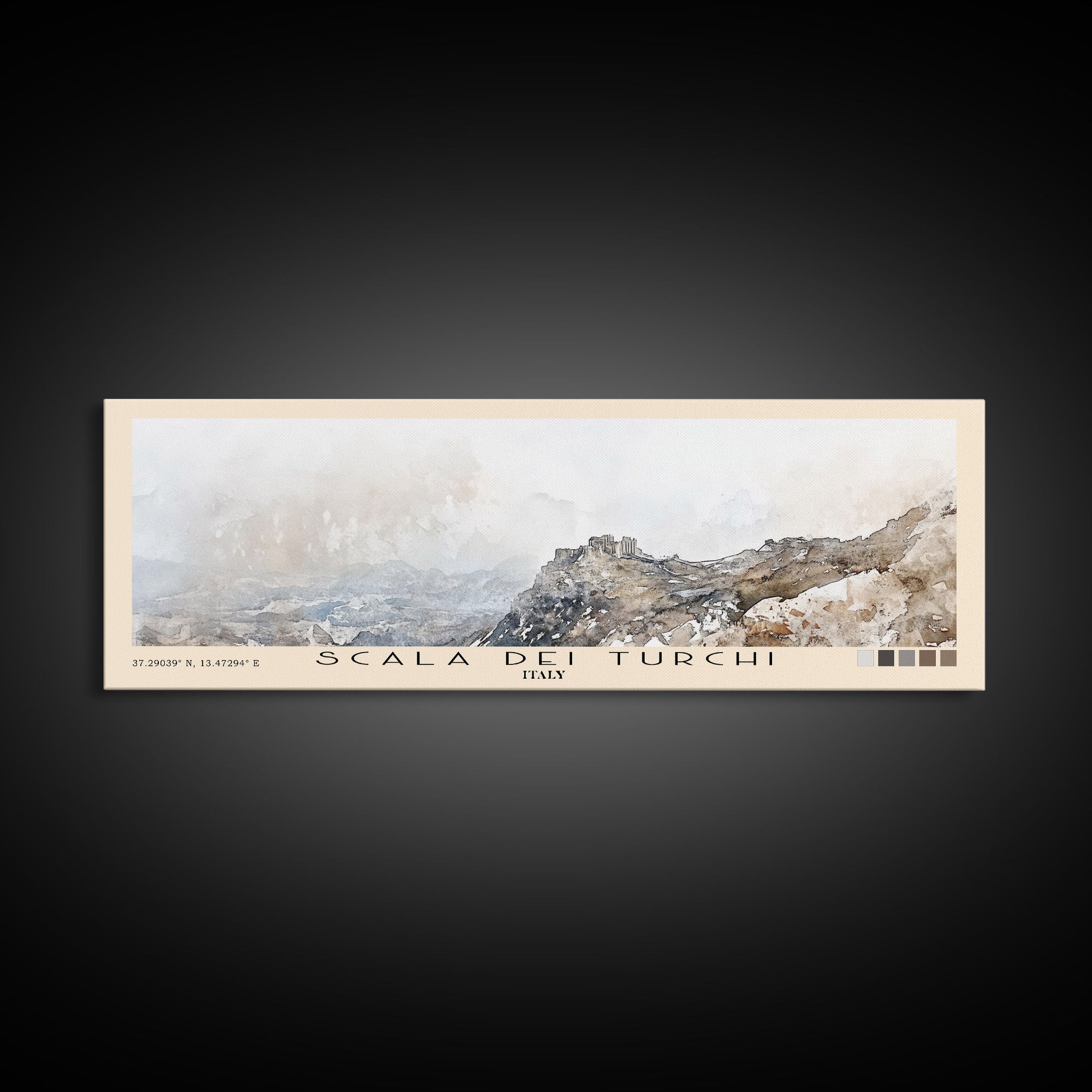Scala dei Turchi, Italy Watercolor Print, Vacation Gift, Italy Wall Art, Vacation Wall Art, Vacatation Memories, Beach Decor, Beach Or Lakehouse Art