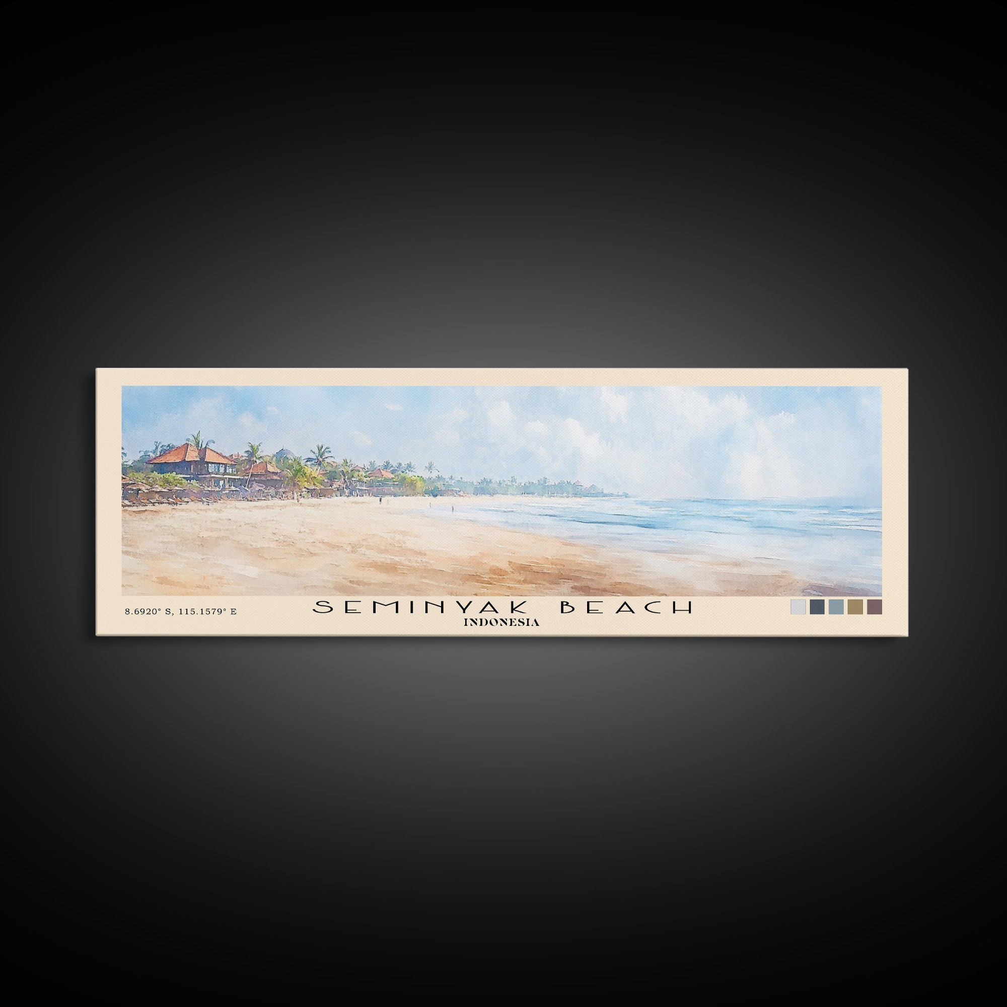 Seminyak Beach, Indonesia Watercolor Print, Vacation Gift, Indonesia Wall Art, Beach Painting, Beach Decor, Beach Or Lakehouse Art
