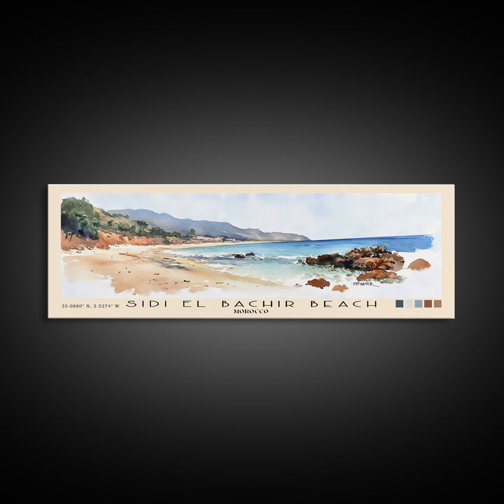 Sidi El Bachir beach, Morocco Watercolor Print, Vacation Gift, Morocco Wall Art, Vacation Wall Art, Vacatation Memories, Beach Decor, Beach Or Lakehouse Art