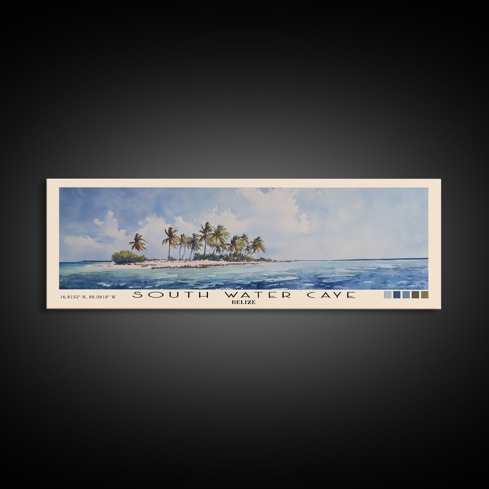South Water Caye, Belize Watercolor Print, Vacation Gift, Belize Wall Art, Beach Painting, Beach Decor, Beach Or Lakehouse Art