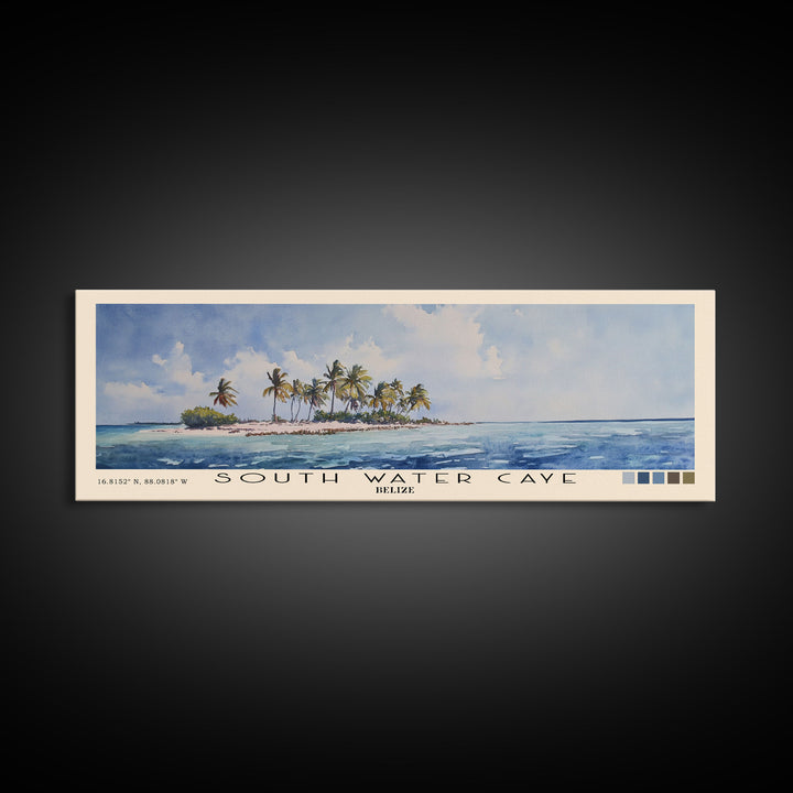 South Water Caye, Belize Watercolor Print, Vacation Gift, Belize Wall Art, Beach Painting, Beach Decor, Beach Or Lakehouse Art