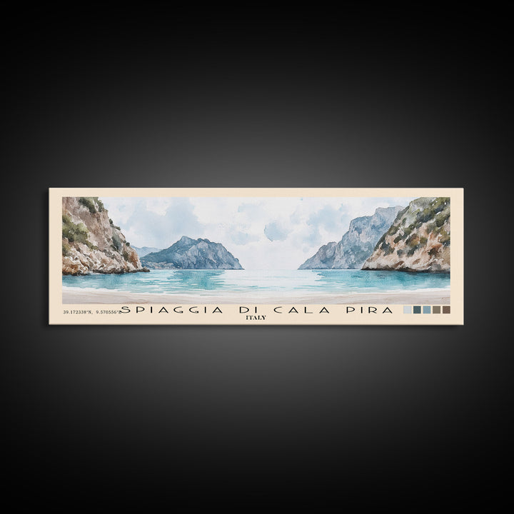 Spiaggia di Cala Pira, Italy Watercolor Print, Vacation Gift, Italy Wall Art, Beach Painting, Beach Decor, Beach Or Lakehouse Art