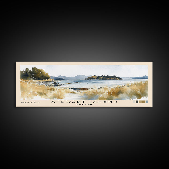 Stewart Island, New Zealand Watercolor Print, Vacation Gift, New Zealand Wall Art, Vacation Wall Art, Vacatation Memories, Beach Decor, Beach Or Lakehouse Art