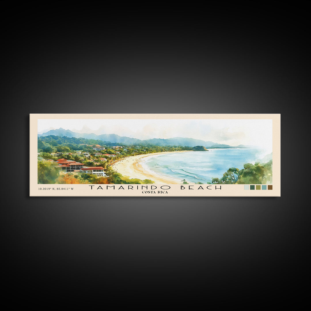 Tamarindo Beach, Costa Rica Watercolor Print, Vacation Gift, Costa Rica Wall Art, Vacation Wall Art, Vacatation Memories, Beach Decor, Beach Or Lakehouse Art