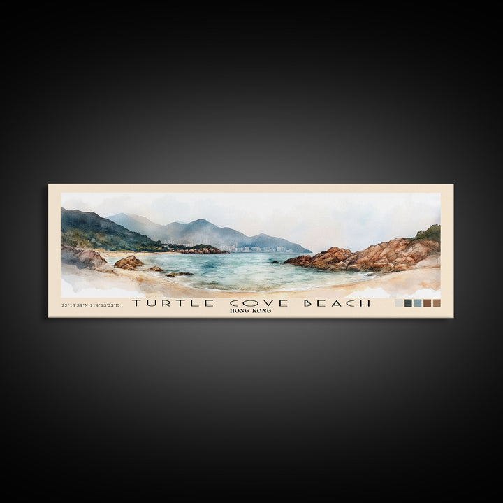 Turtle Cove Beach, Hong Kong Watercolor Print, Vacation Gift, Hong Kong Wall Art, Beach Painting, Beach Decor, Beach Or Lakehouse Art