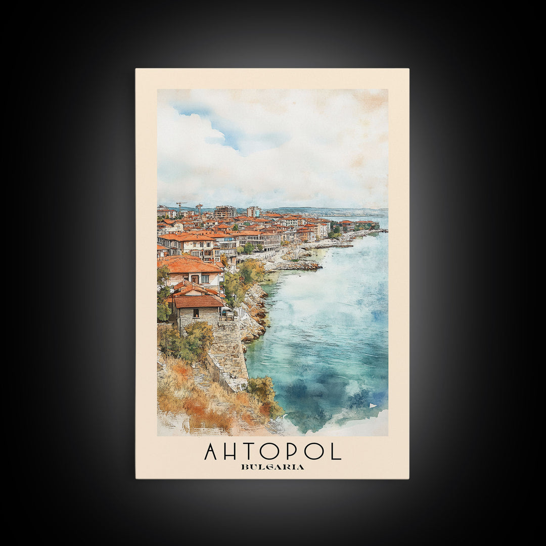 Ahtopol, Bulgaria Watercolor Beach Print, Vacation Gift, Bulgaria Wall Art, Beach Painting, Beach Decor, Beach Painting