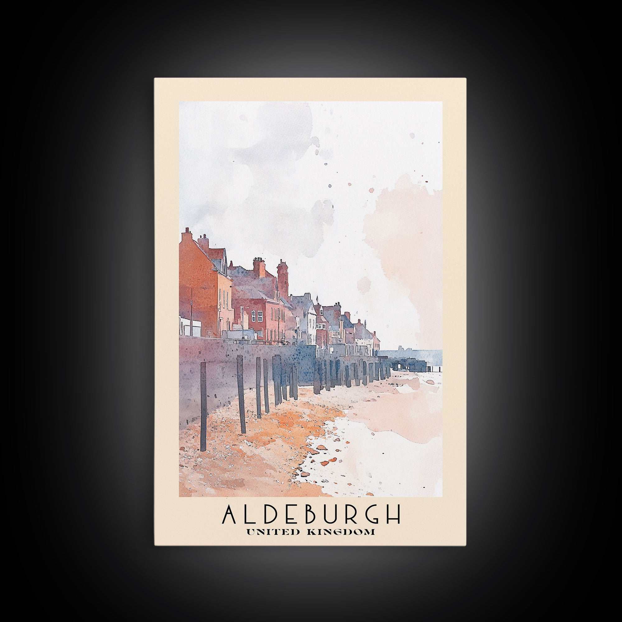 Aldeburgh, United Kingdom Watercolor Print, Vacation Gift, United Kingdom Wall Art, Vacation Wall Art, Vacatation Memories, Beach Decor, Beach Or Lakehouse Art