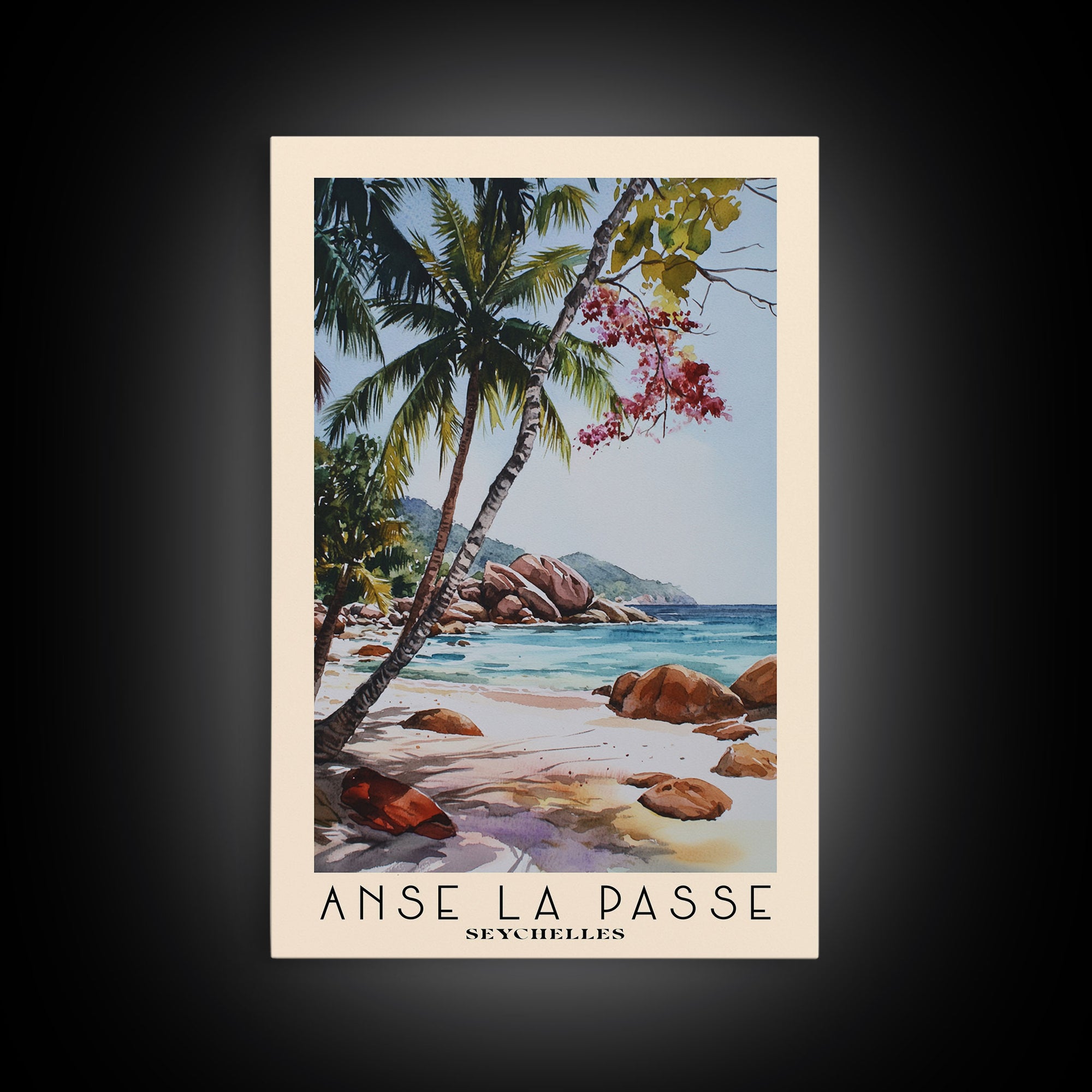 Anse La Passe, Seychelles Watercolor Print, Vacation Gift, Seychelles Wall Art, Beach Painting, Beach Decor, Beach Or Lakehouse Art