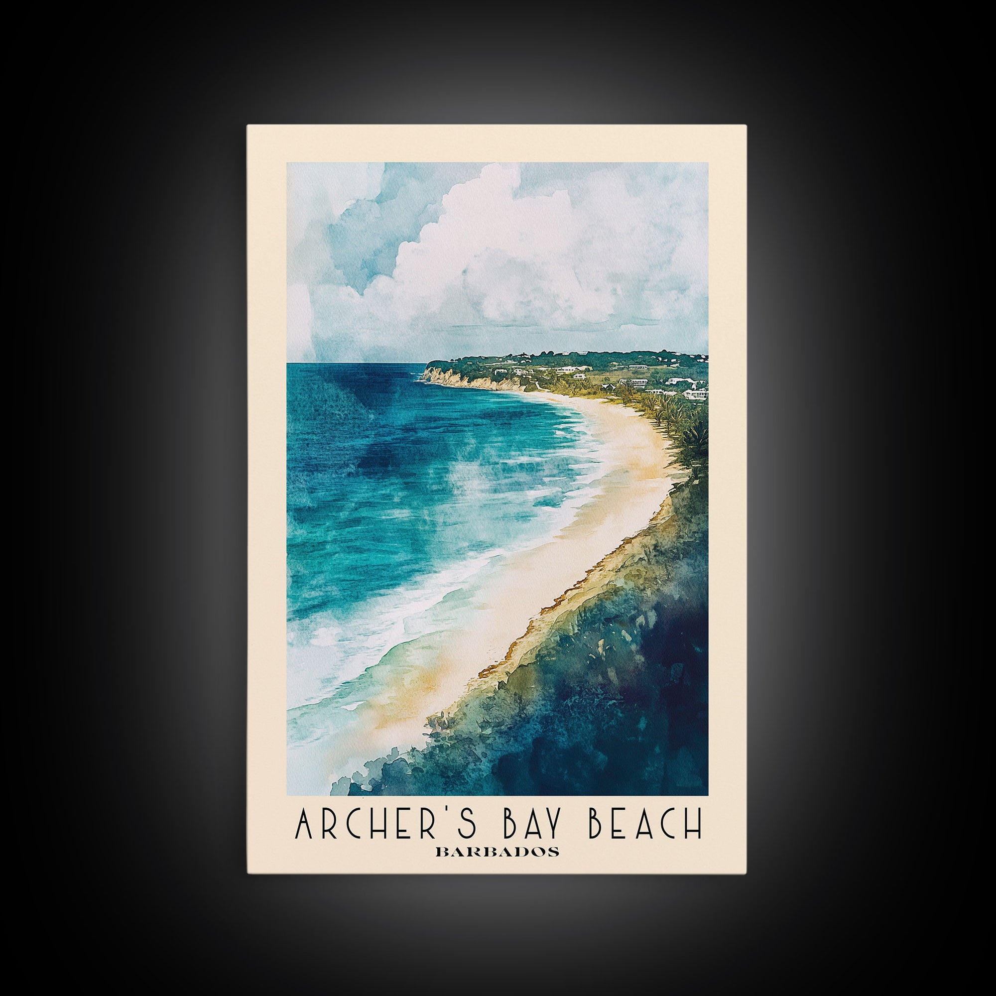 Archer’s Bay Beach, Barbados Watercolor Print, Vacation Gift, Barbados Wall Art, Vacation Wall Art, Vacatation Memories, Beach Decor, Beach Or Lakehouse Art