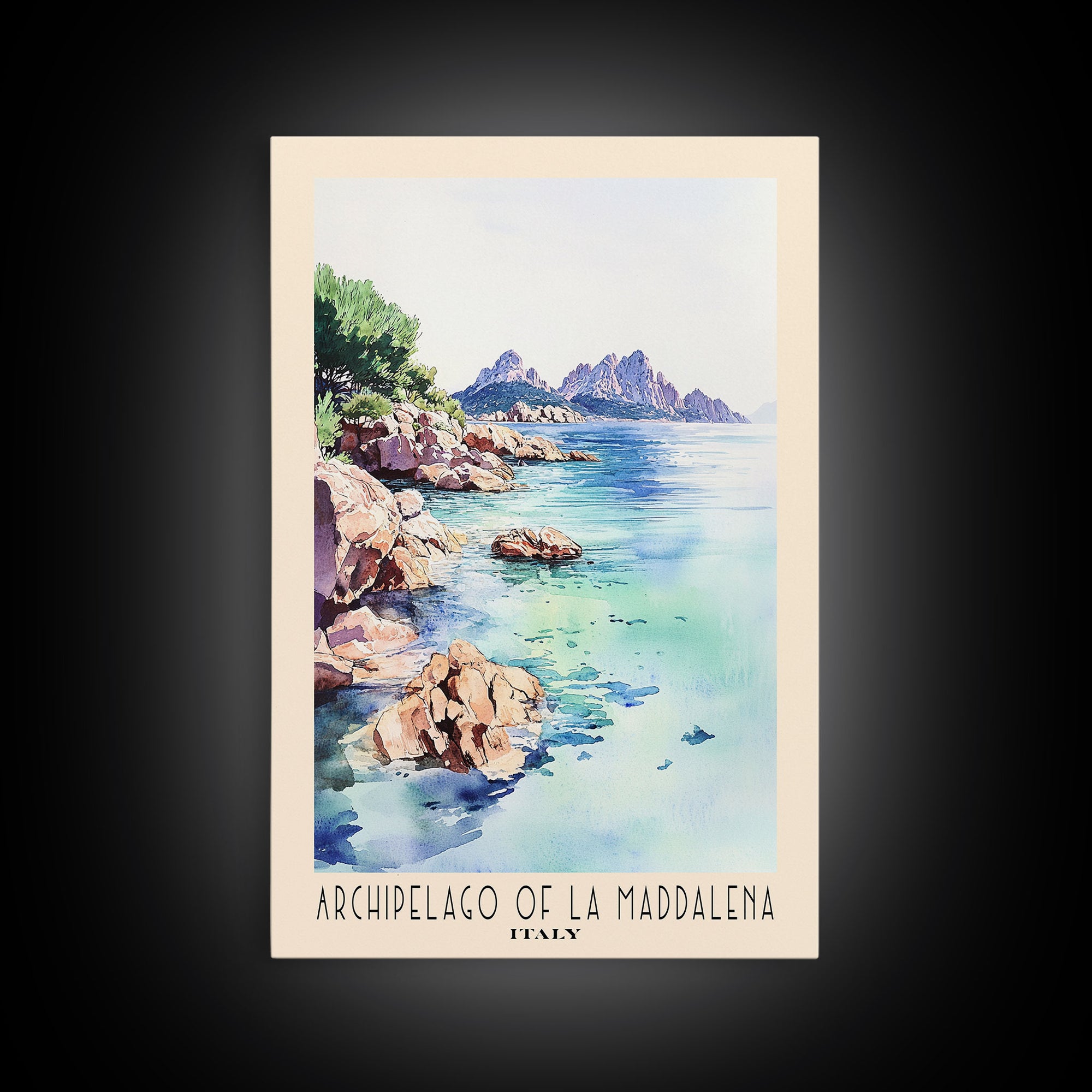Archipelago of La Maddalena, Italy Watercolor Print, Vacation Gift, Italy Wall Art, Beach Painting, Beach Decor, Beach Or Lakehouse Art