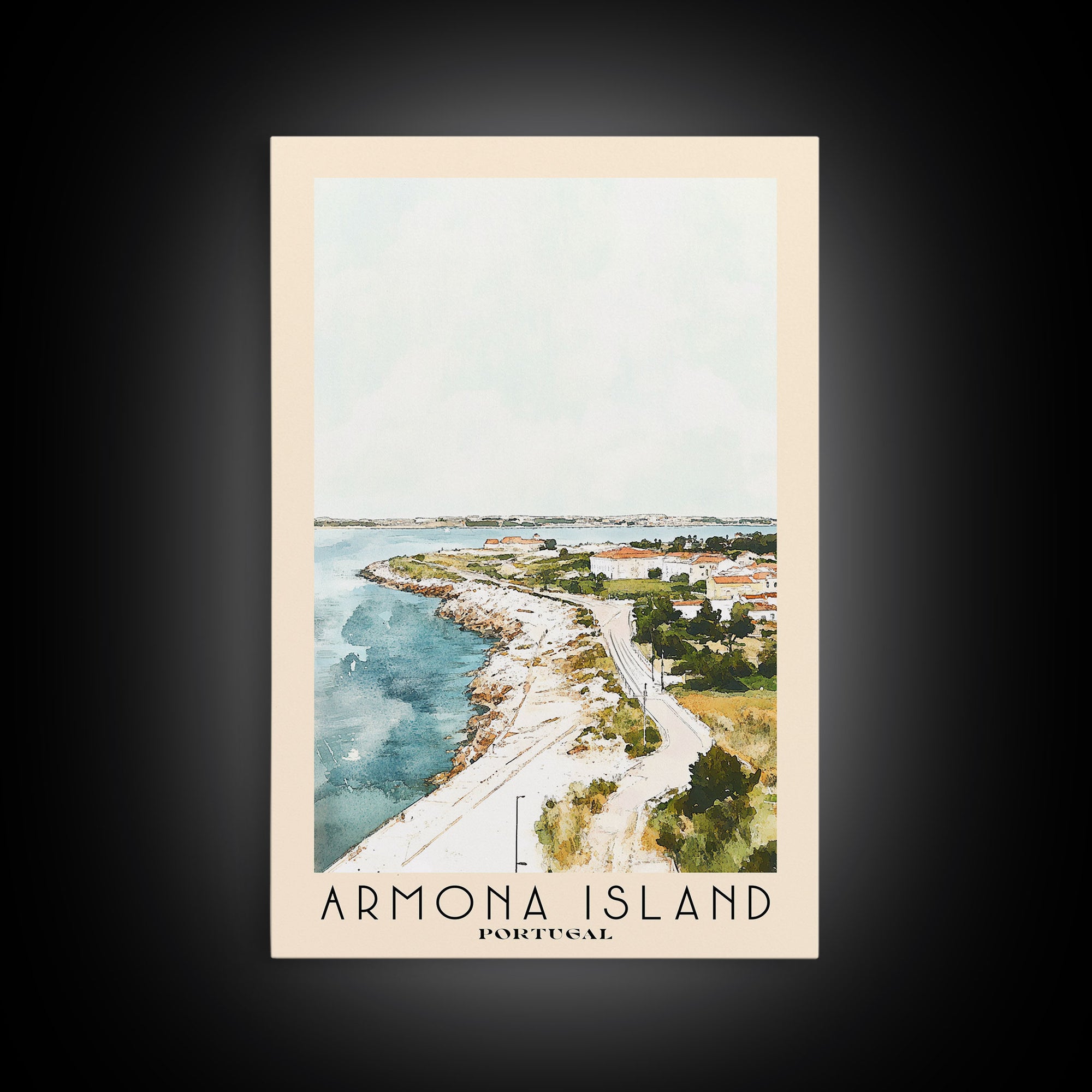 Armona Island, Portugal Watercolor Beach Print, Vacation Gift, Portugal Wall Art, Beach Painting, Beach Decor, Beach Painting
