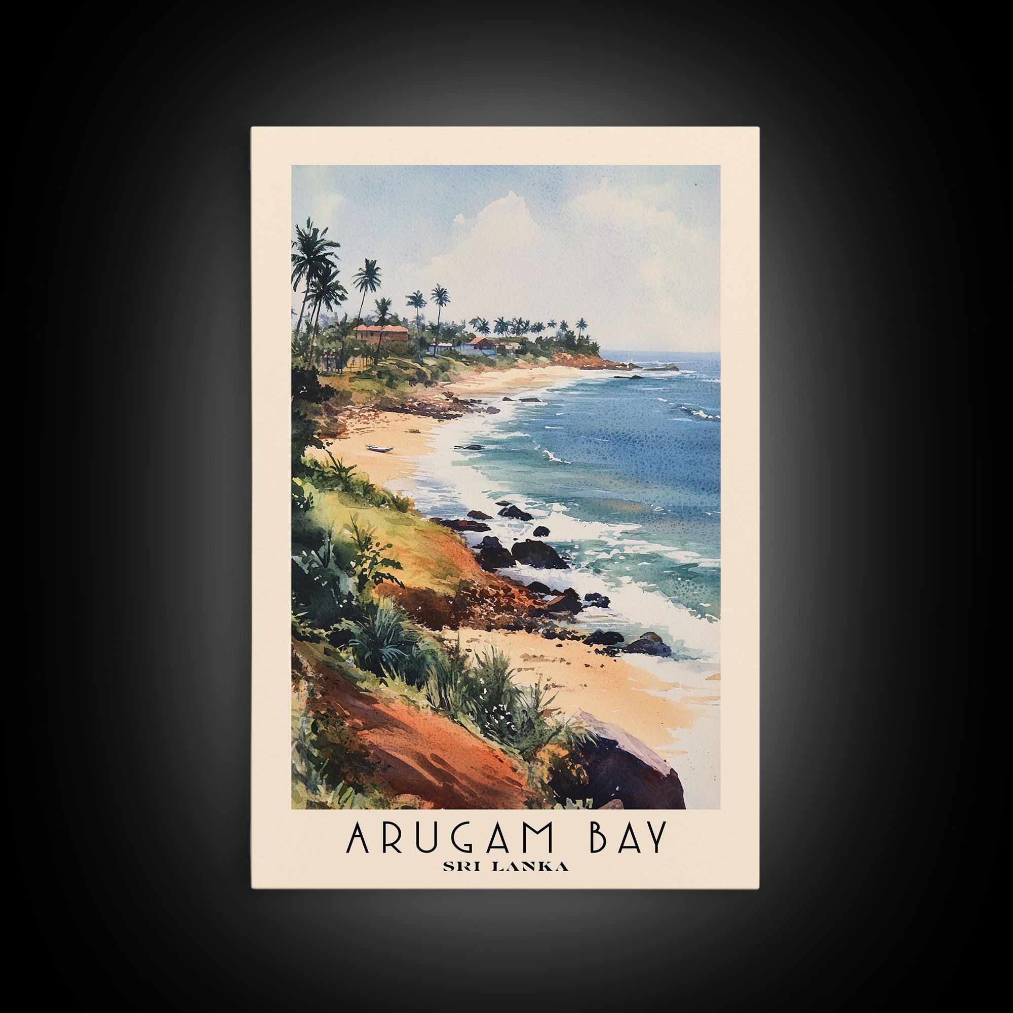 Arugam Bay, Sri Lanka Watercolor Print, Vacation Gift, Sri Lanka Wall Art, Vacation Wall Art, Vacatation Memories, Beach Decor, Beach Or Lakehouse Art
