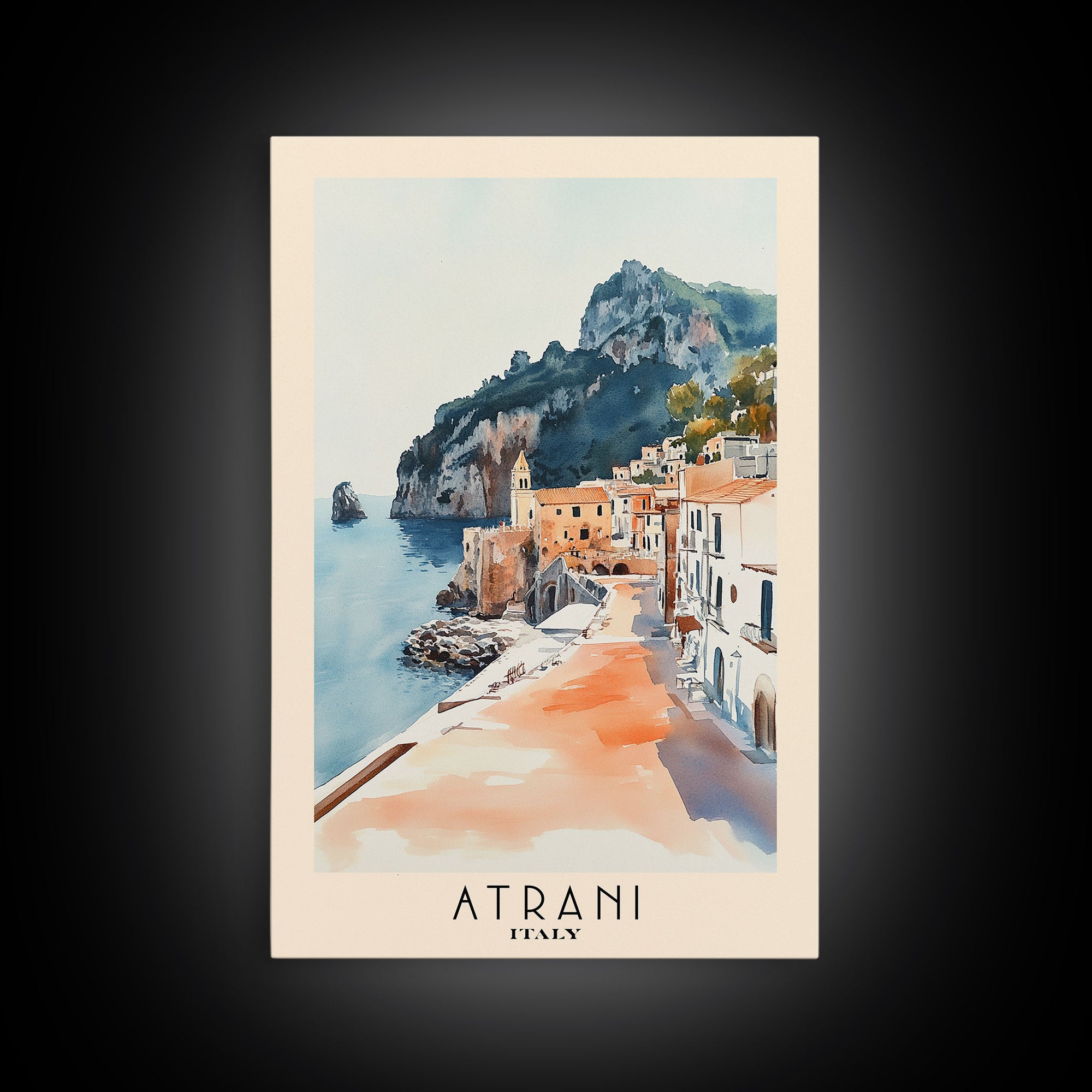 Atrani, Italy Watercolor Beach Print, Vacation Gift, Italy Wall Art, Beach Painting, Beach Decor, Beach Painting