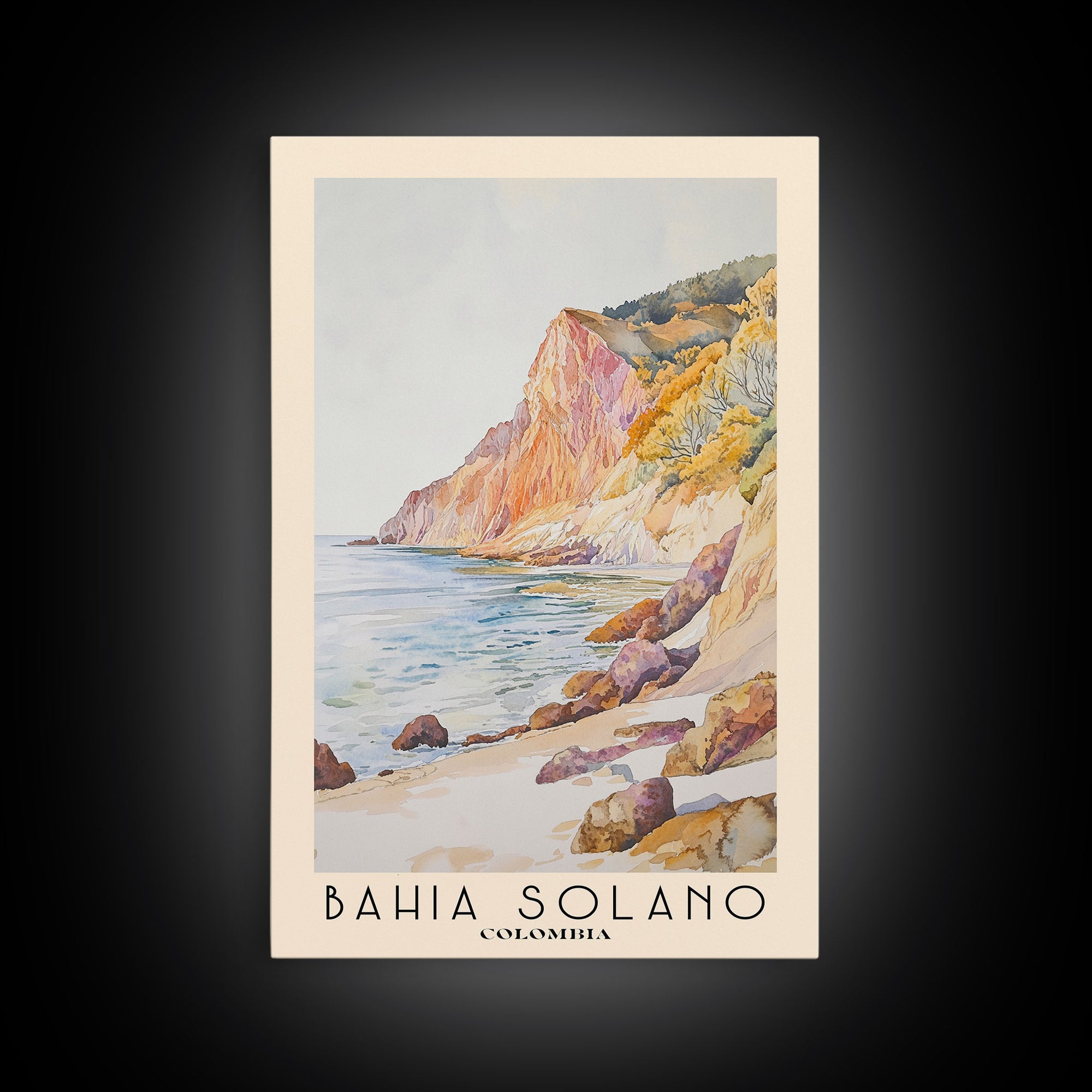 Bahia Solano, Colombia Watercolor Print, Vacation Gift, Colombia Wall Art, Beach Painting, Beach Decor, Beach Or Lakehouse Art
