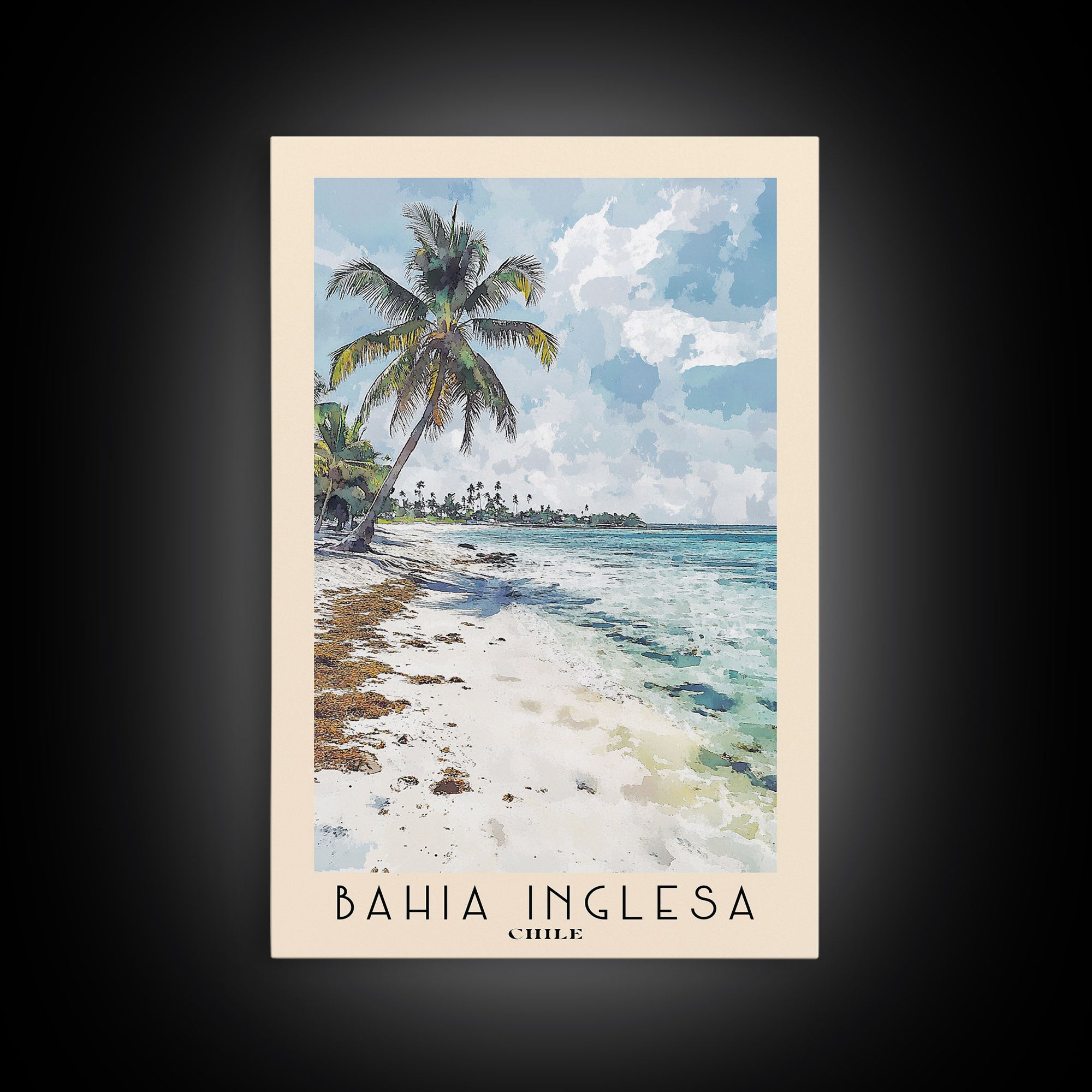 Bahia Inglesa, Chile Watercolor Print, Vacation Gift, Chile Wall Art, Vacation Wall Art, Vacatation Memories, Beach Decor, Beach Or Lakehouse Art