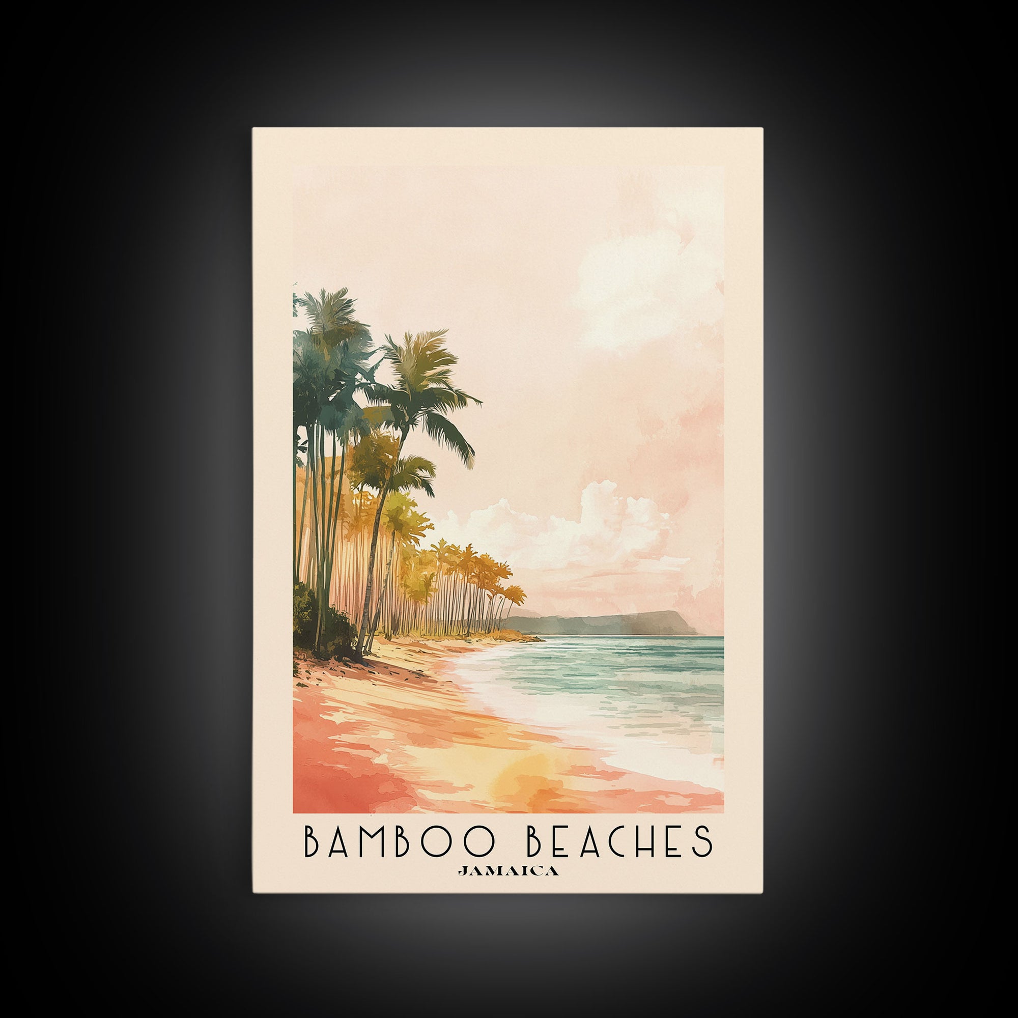 Bamboo Beaches, Jamaica Watercolor Print, Vacation Gift, Jamaica Wall Art, Vacation Wall Art, Vacatation Memories, Beach Decor, Beach Or Lakehouse Art
