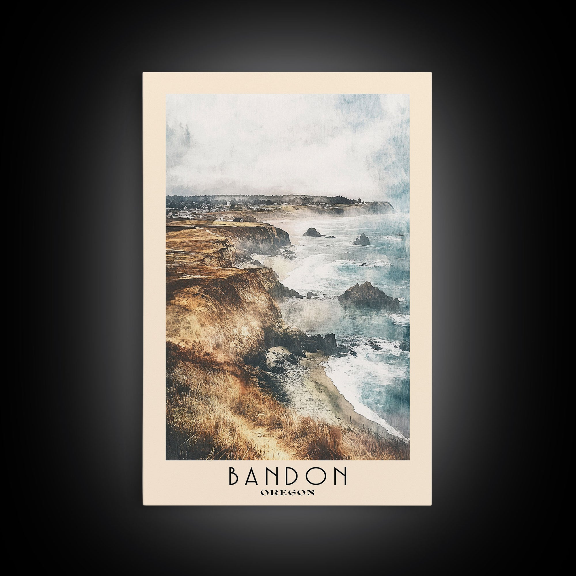 Bandon, Oregon Watercolor Beach Print, Vacation Gift, Oregon Wall Art, Beach Painting, Beach Decor, Beach Painting