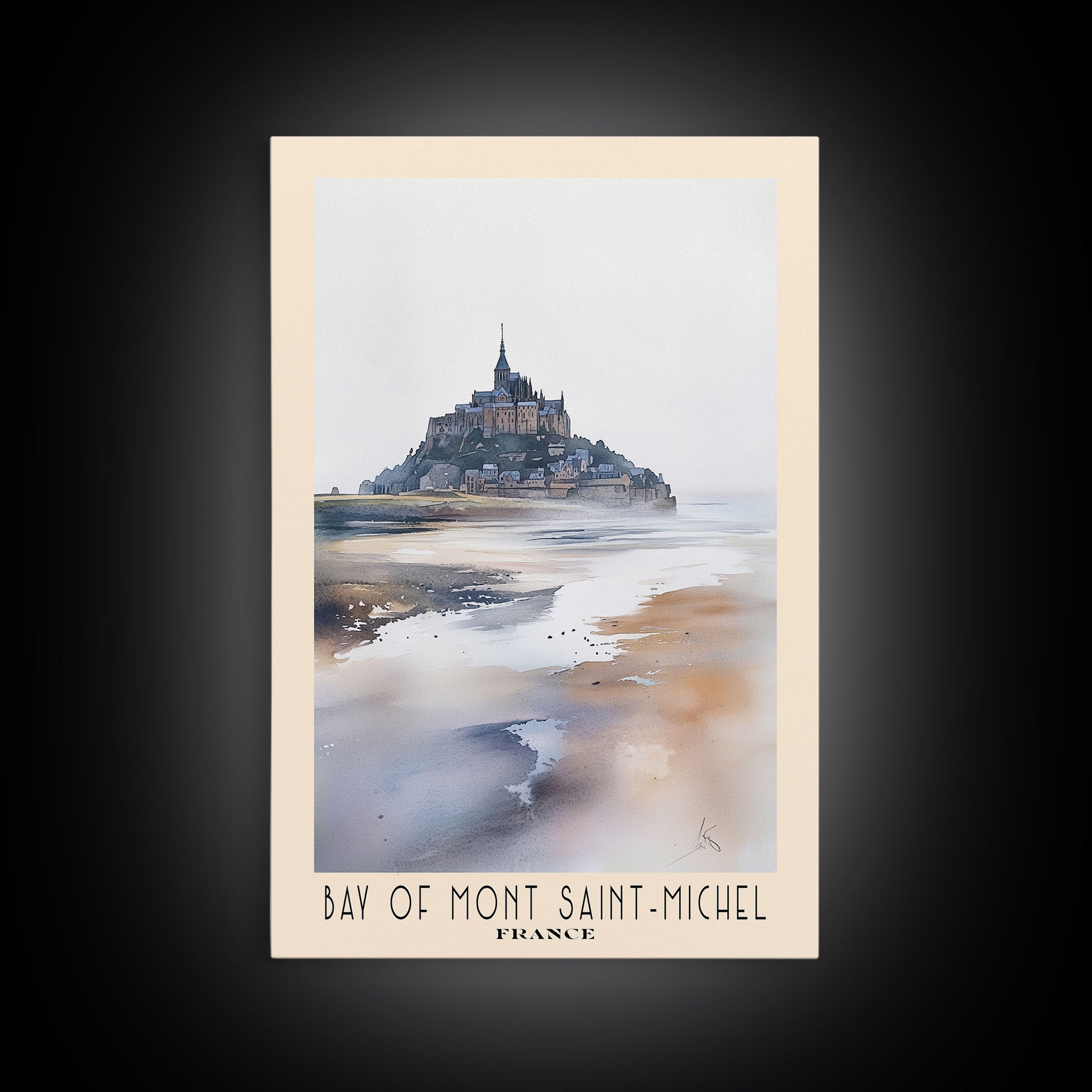 Bay of Mont Saint-Michel, France Watercolor Print, Vacation Gift, France Wall Art, Beach Painting, Beach Decor, Beach Or Lakehouse Art