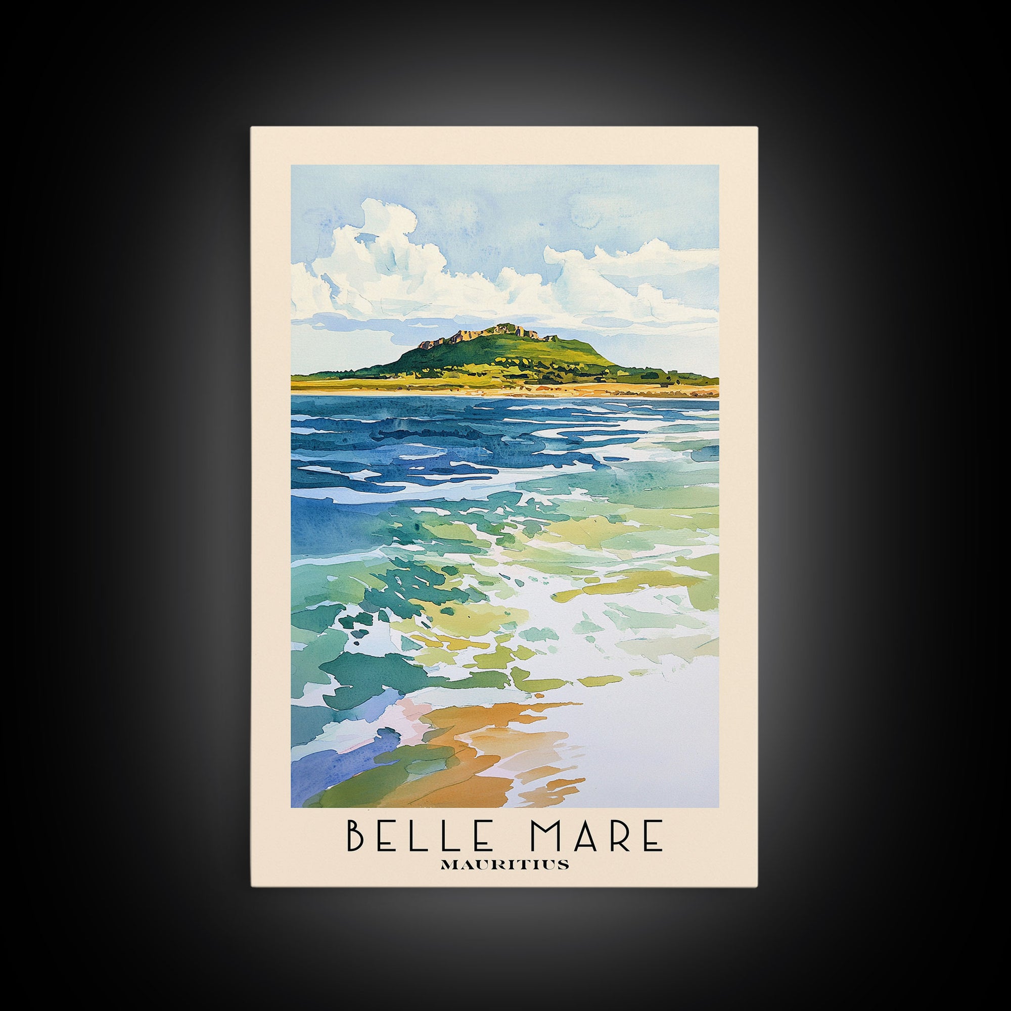 Belle Mare, Mauritius Watercolor Print, Vacation Gift, Mauritius Wall Art, Vacation Wall Art, Vacatation Memories, Beach Decor, Beach Or Lakehouse Art