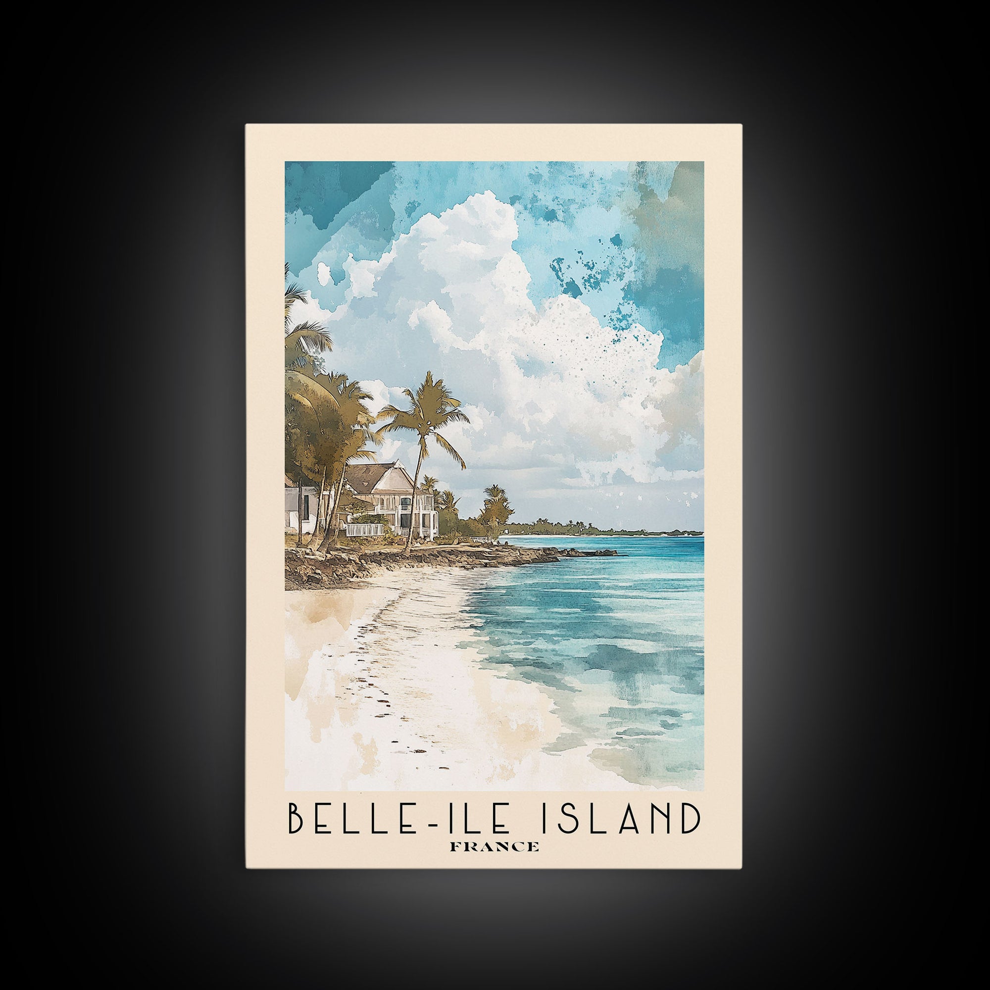 Belle-Ile Island, France Watercolor Beach Print, Vacation Gift, France Wall Art, Beach Painting, Beach Decor, Beach Painting
