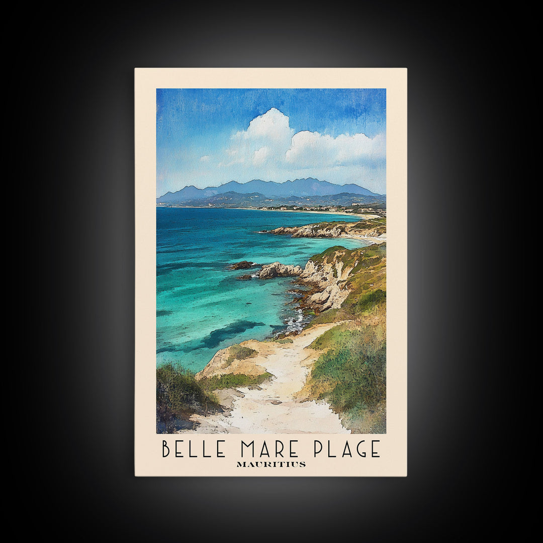 Belle Mare Plage, Mauritius Watercolor Print, Vacation Gift, Mauritius Wall Art, Beach Painting, Beach Decor, Beach Or Lakehouse Art