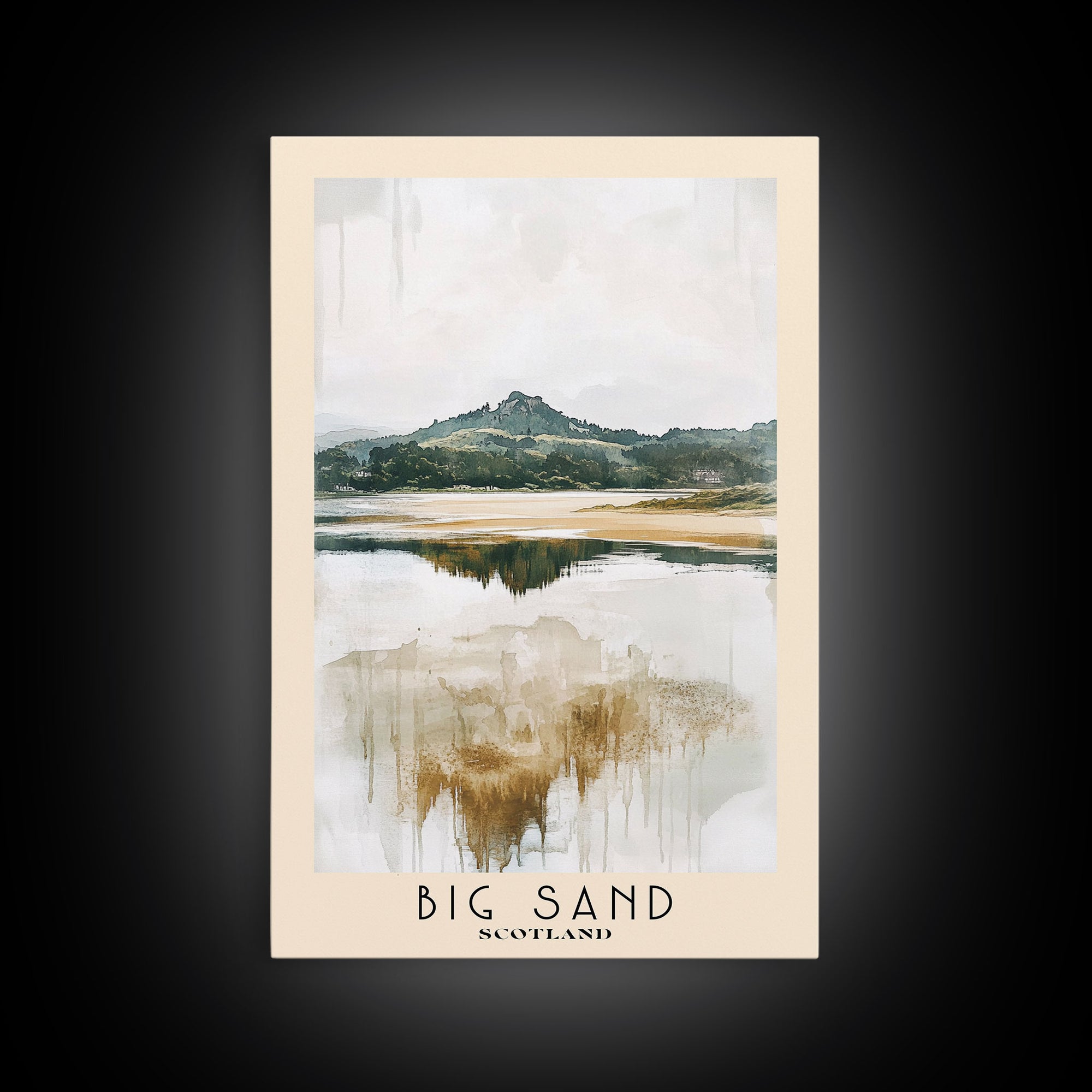Big Sand, Scotland Watercolor Beach Print, Vacation Gift, Scotland Wall Art, Beach Painting, Beach Decor, Beach Painting