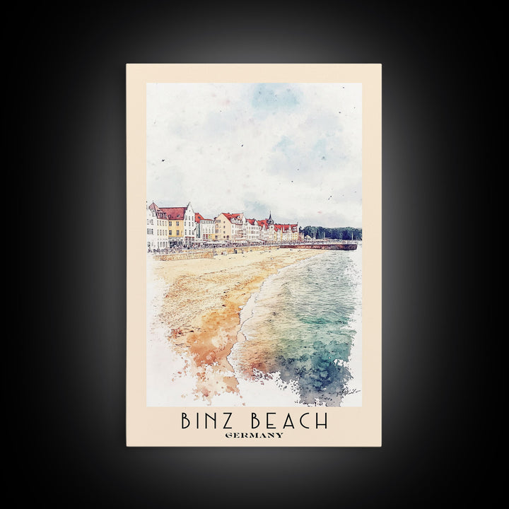 Binz Beach, Germany Watercolor Print, Vacation Gift, Germany Wall Art, Vacation Wall Art, Vacatation Memories, Beach Decor, Beach Or Lakehouse Art